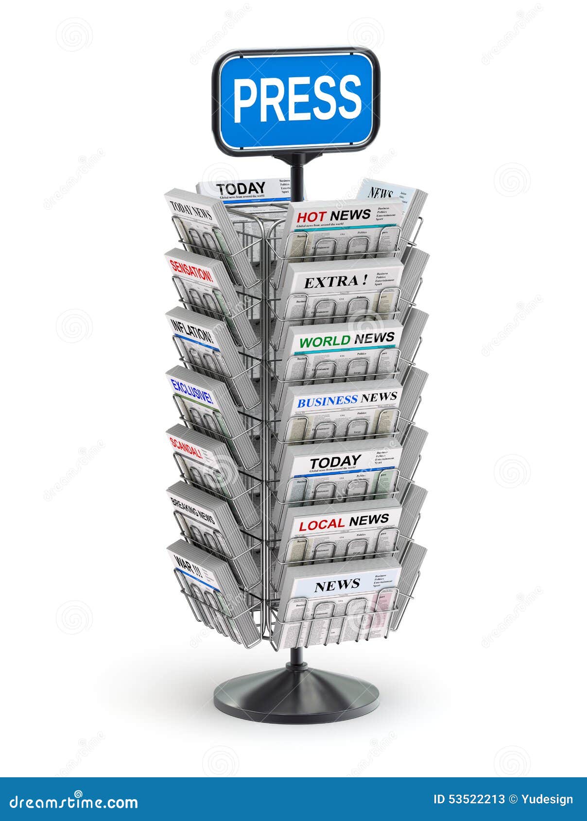 Newspaper stand stock illustration. Illustration of business 53522213