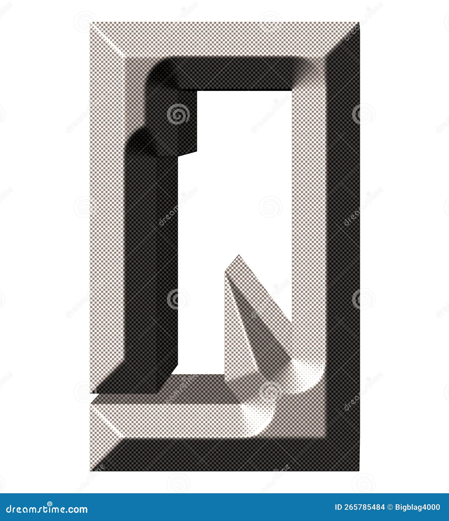 Newspaper Stylized Letter Isolated on White Background.Rendered 3D ...