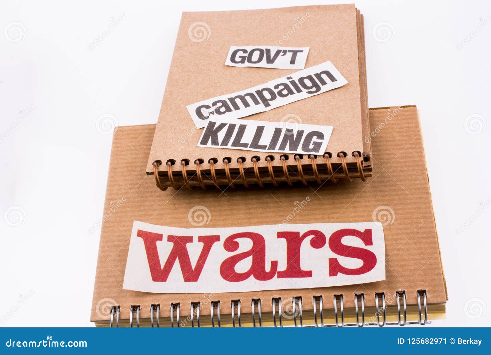 Newspaper Titles on a Notebook Stock Image Image of government, diary