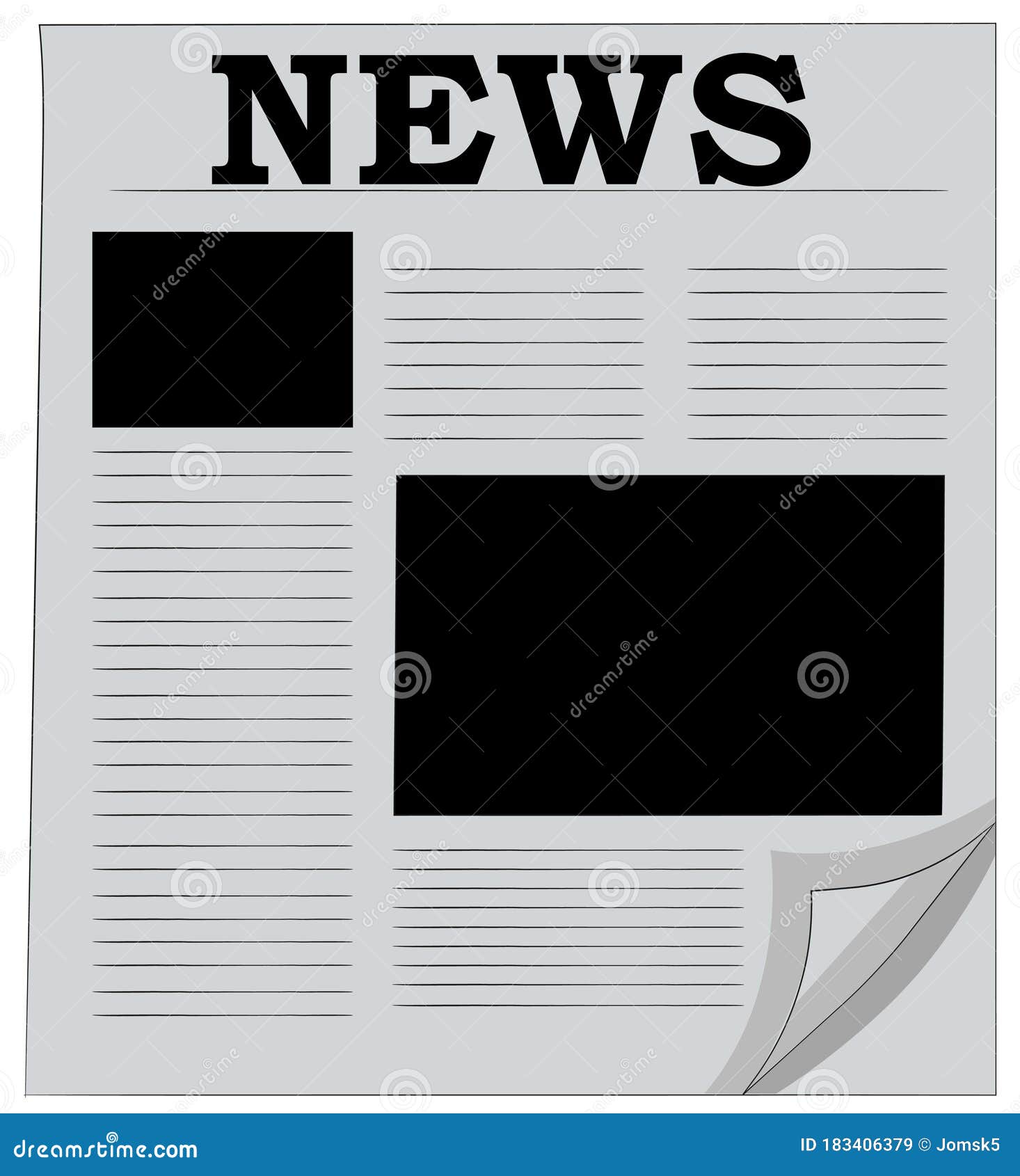 Newspaper Vector. Flipping a Newspaper Sheet Stock Vector