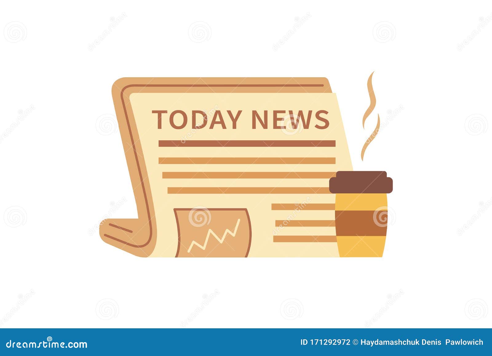 Newspaper Vector Icon in Cartoon Style Isolated on White Background. Today  News Illustration. Stock Vector - Illustration of front, journal: 171292972