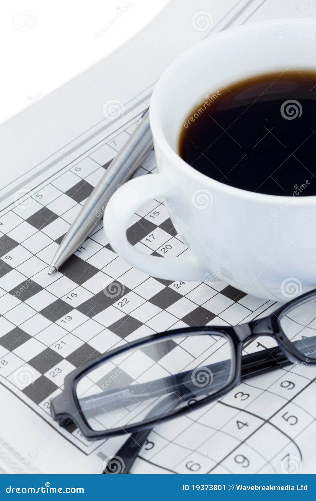 Newspapers and Crossword Puzzle Stock Image Image of answer, aroma