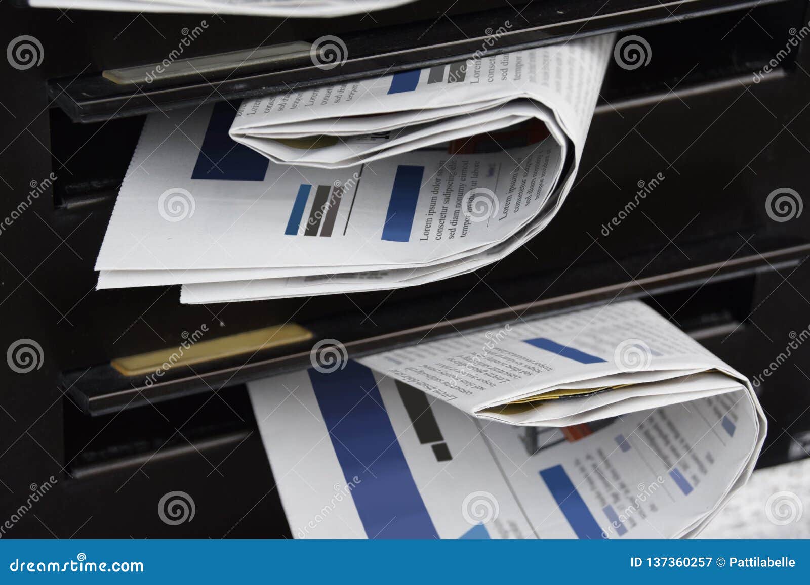 Newspapers in a mailbox stock image. Image of information 137360257
