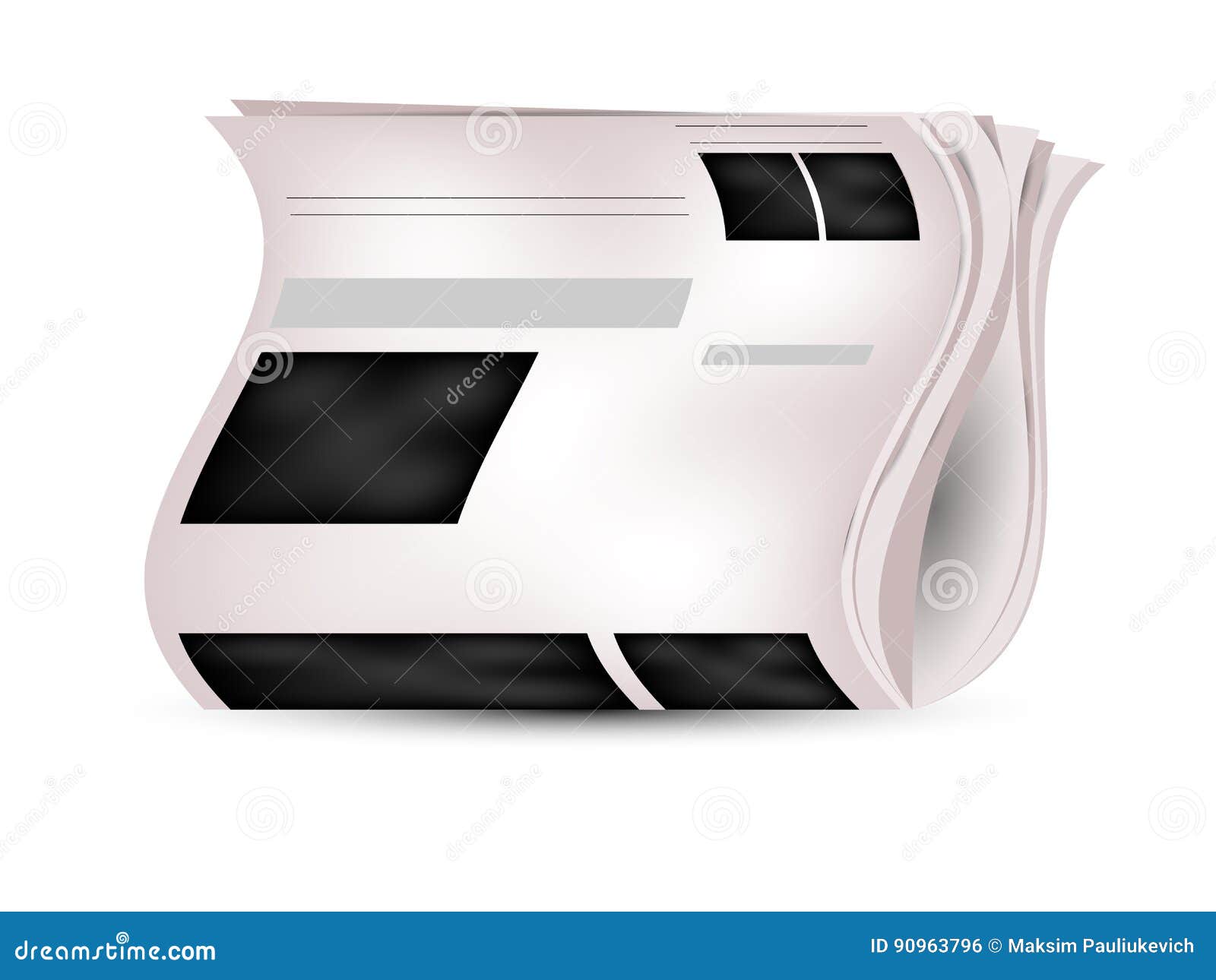 Newspapers and News Icon. Black Stock Illustration Illustration of