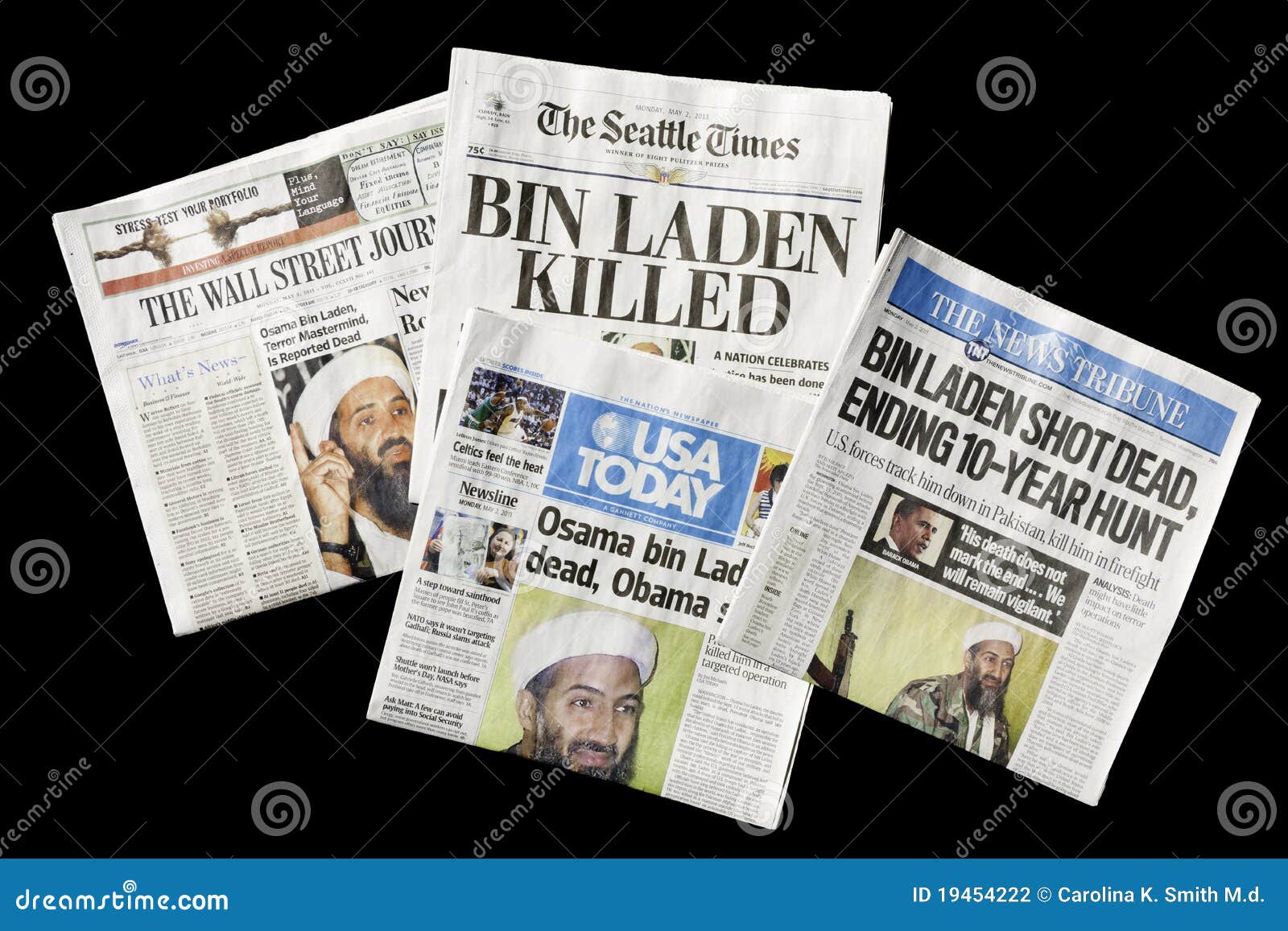 Newspapers, Osama Bin Laden Dead, Editorial Editorial Photography - Image: 194542221300 x 957
