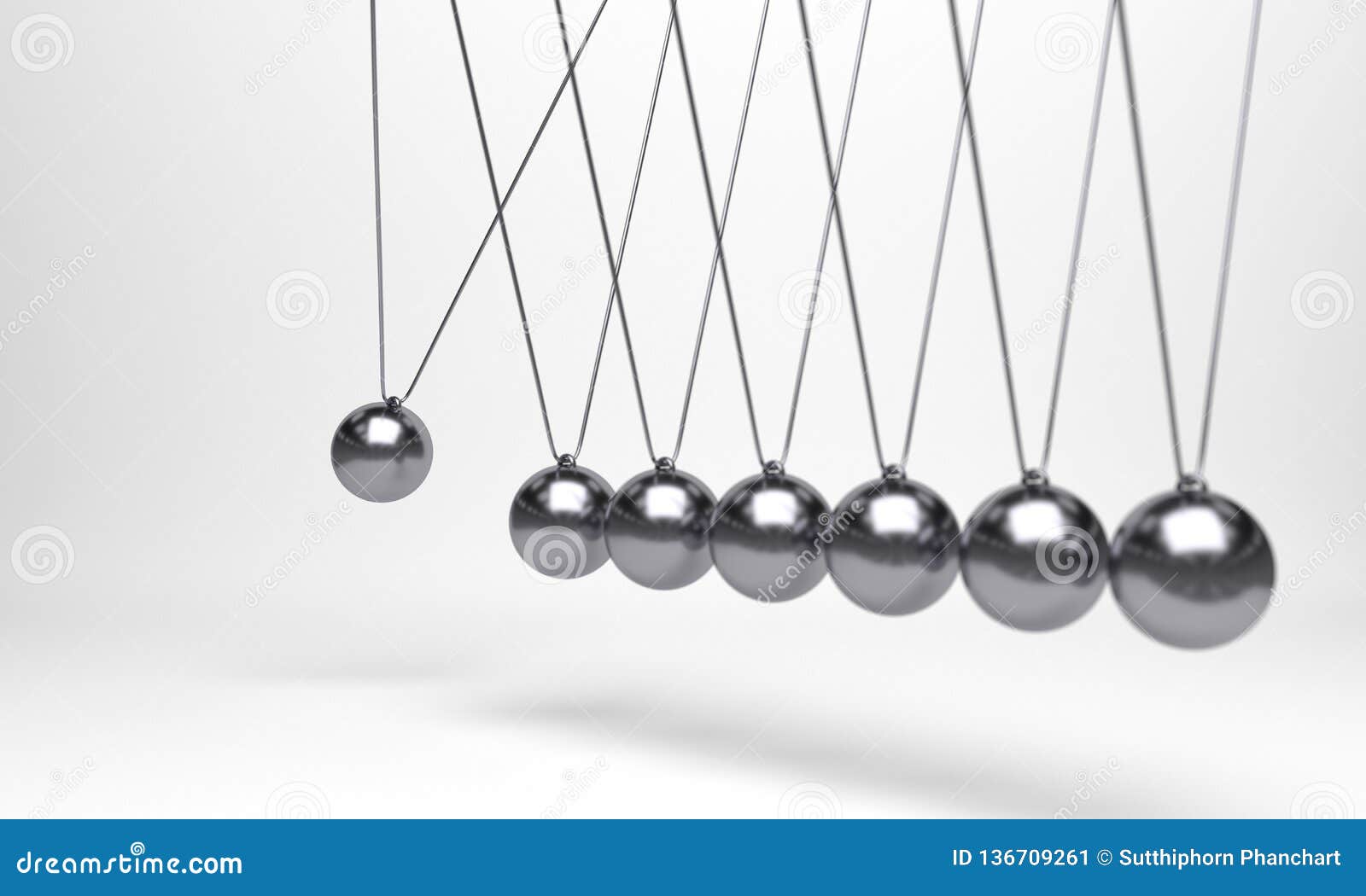 3d Rendering Of A Newton S Cradle With A Momentum Swing Movement