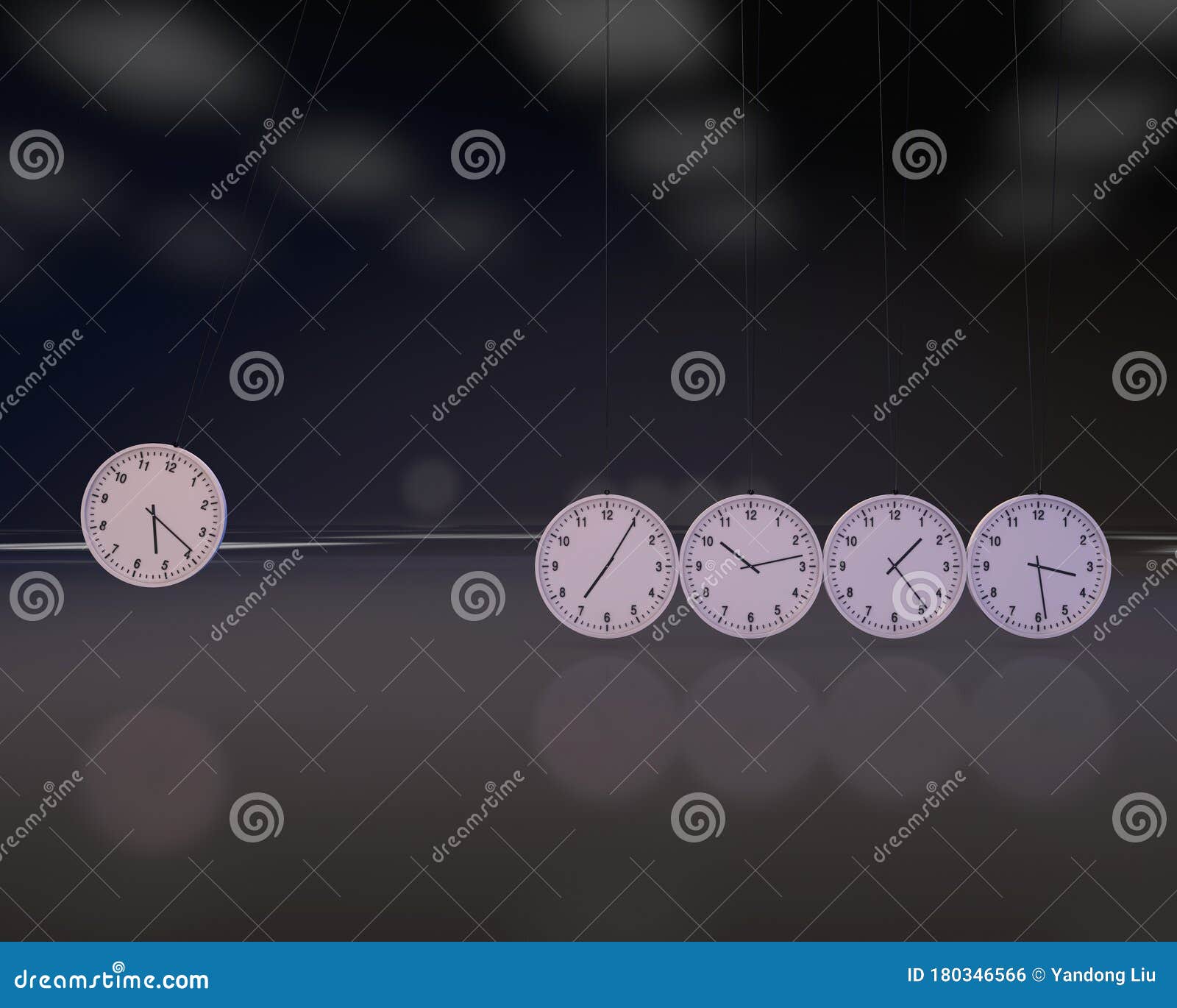Newton Balls that Hit Each Other,time Stock Illustration Illustration