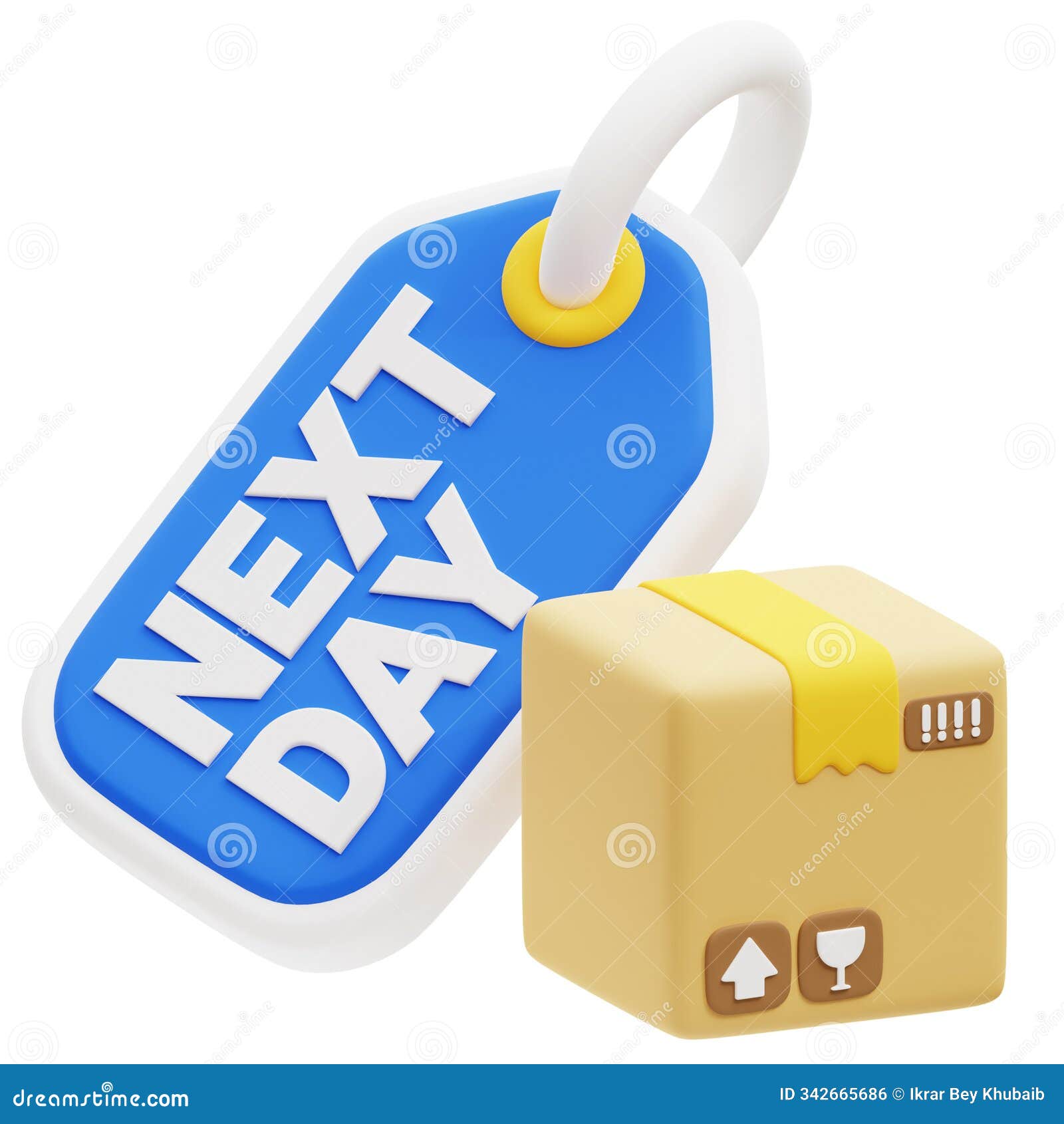 next day delivery 3d icon .