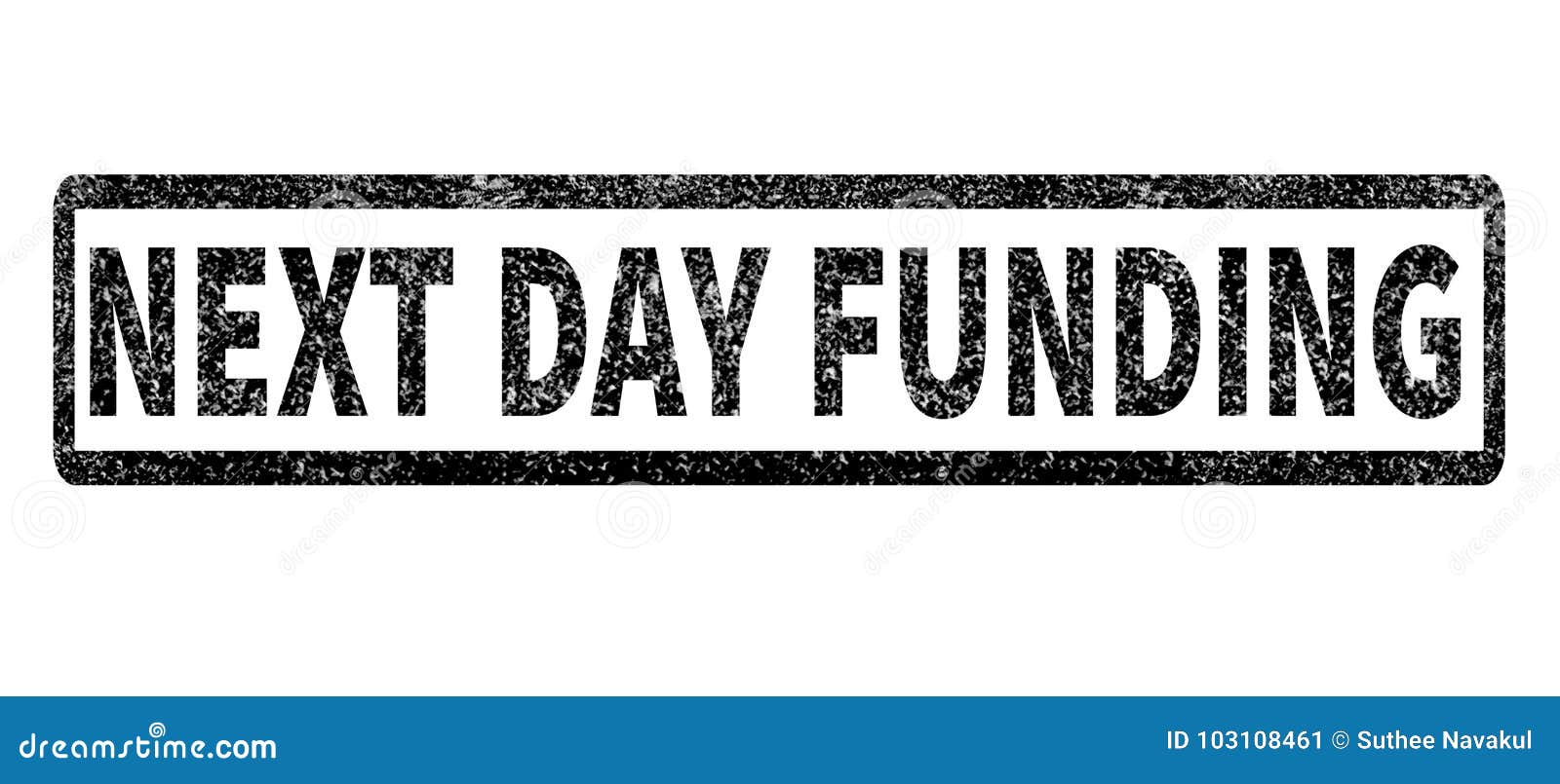 Next Day Funding Stamp on White Background. Stock Illustration