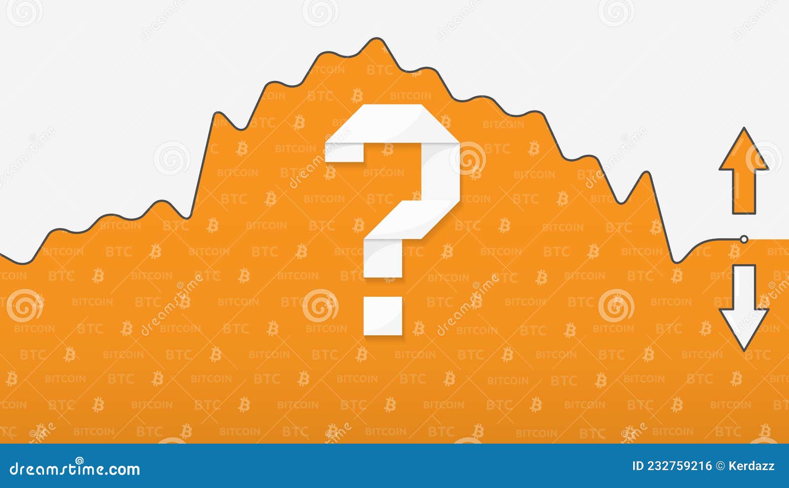 Next Move of the Bitcoin Price on the Orange Graph Background Stock Vector  - Illustration of arrow, long: 232759216