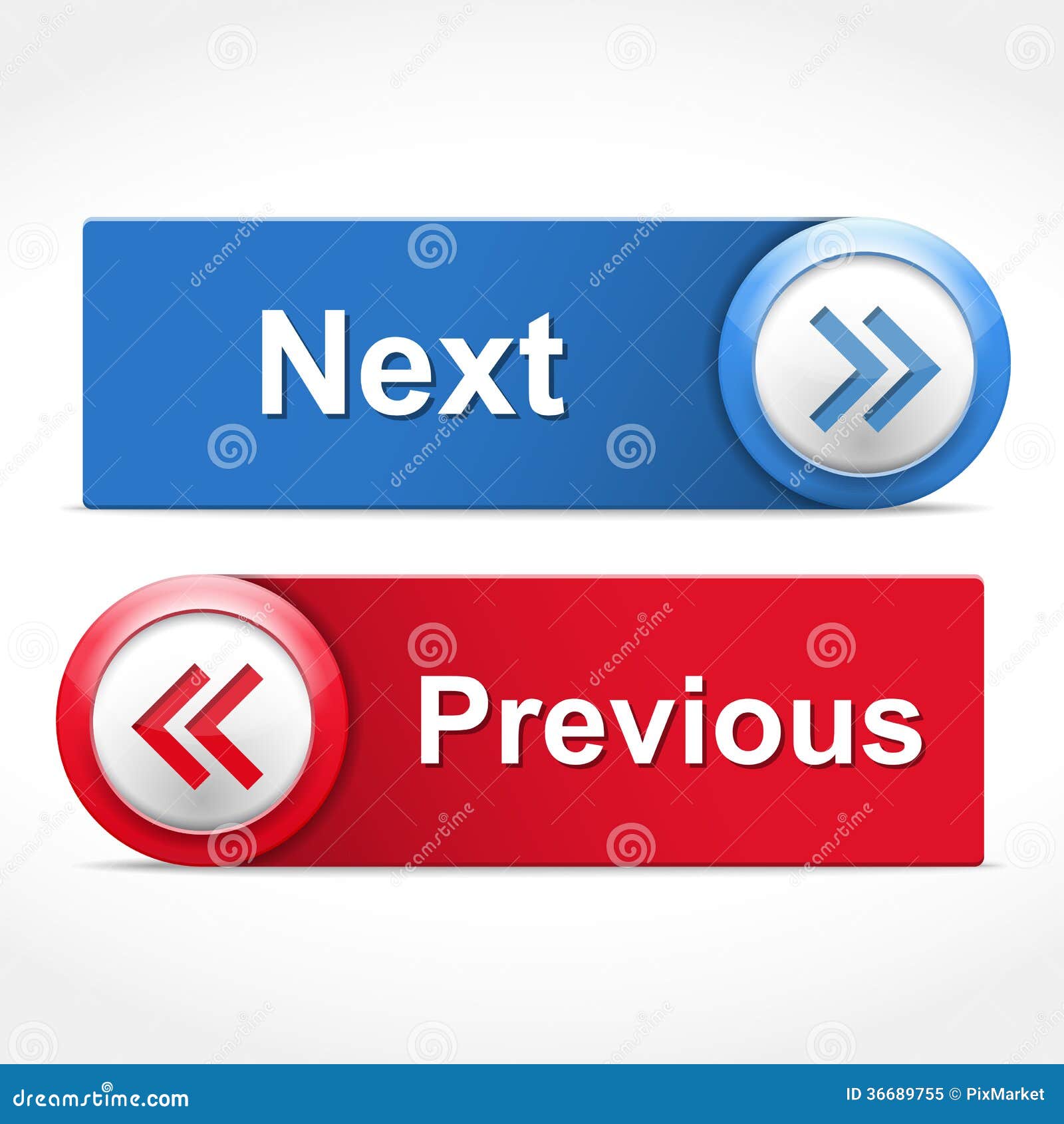 next and previous buttons