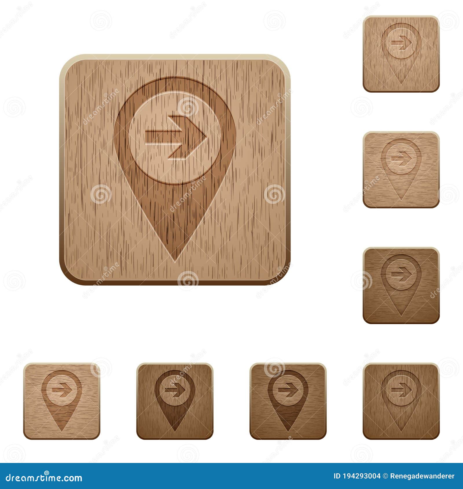 next target gps map location wooden buttons