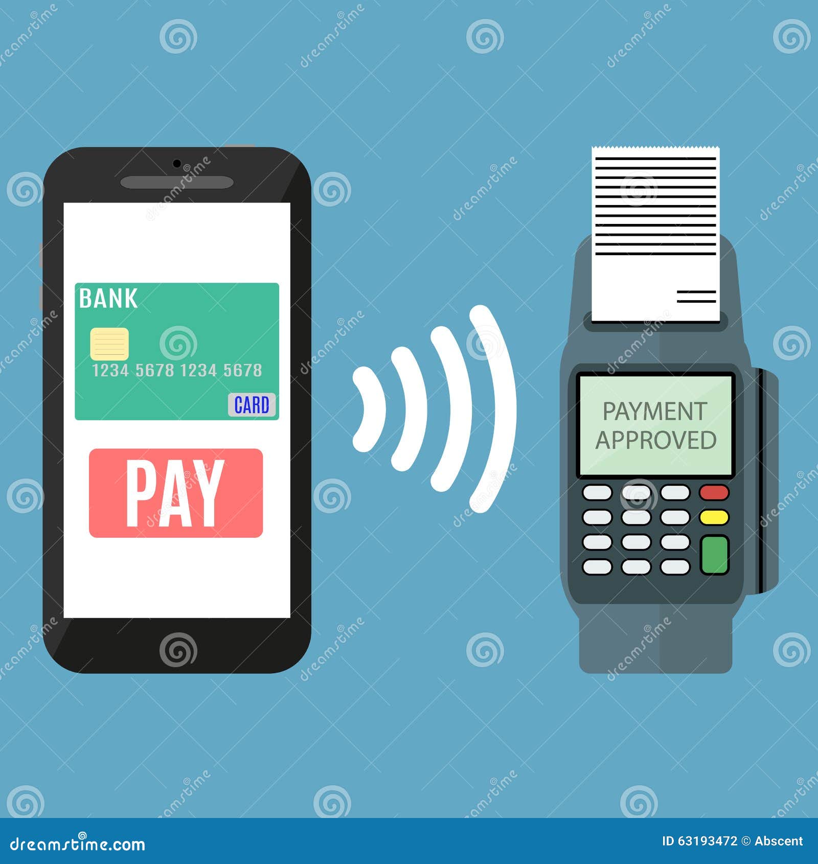 Nfc Payment Flat Design Style Stock Vector - Image: 63193472 Nfc Payment Flat Design Style Stock Vector - Image: 63193472