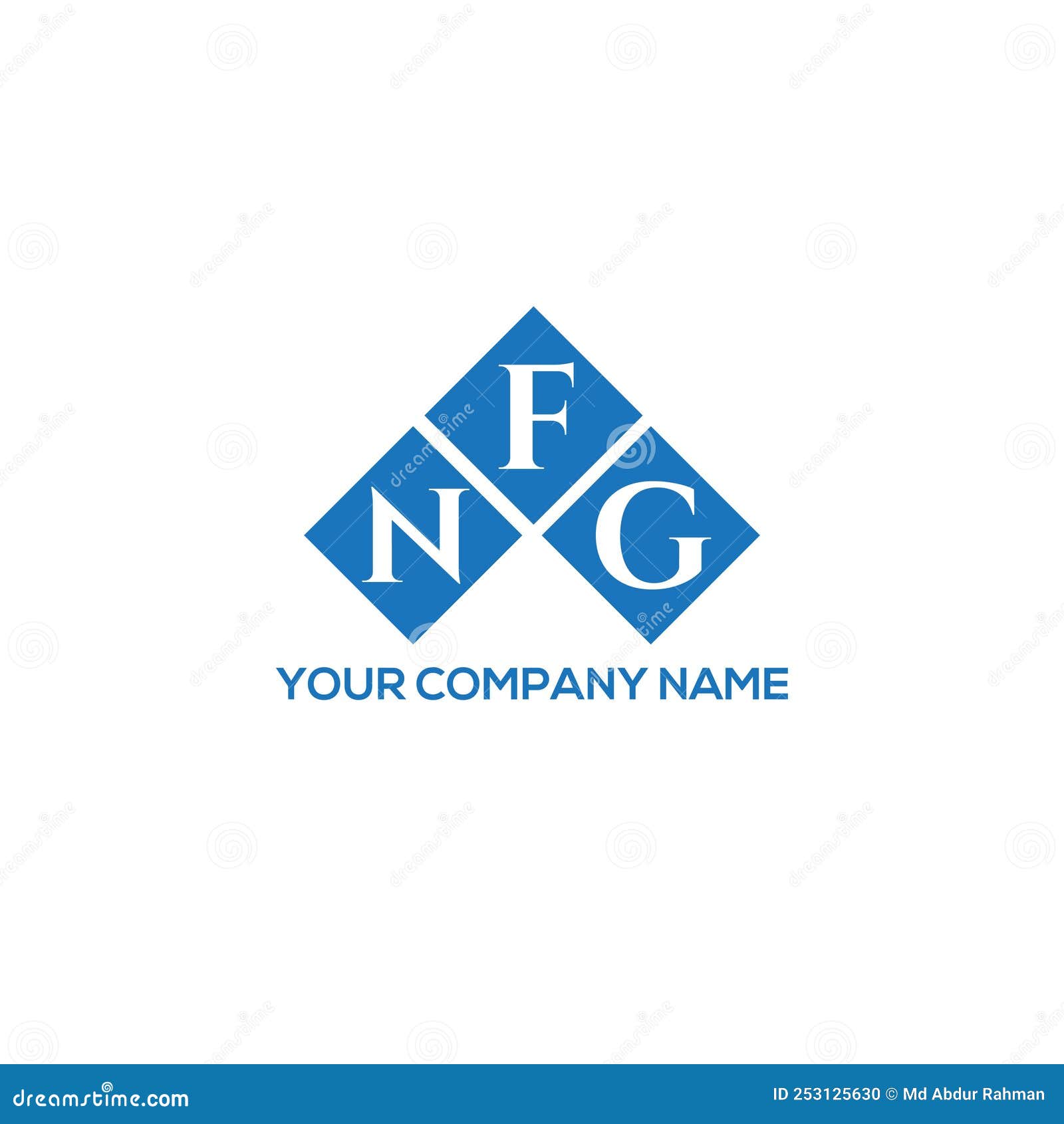 NFG Letter Logo Design on WHITE Background. NFG Creative Initials