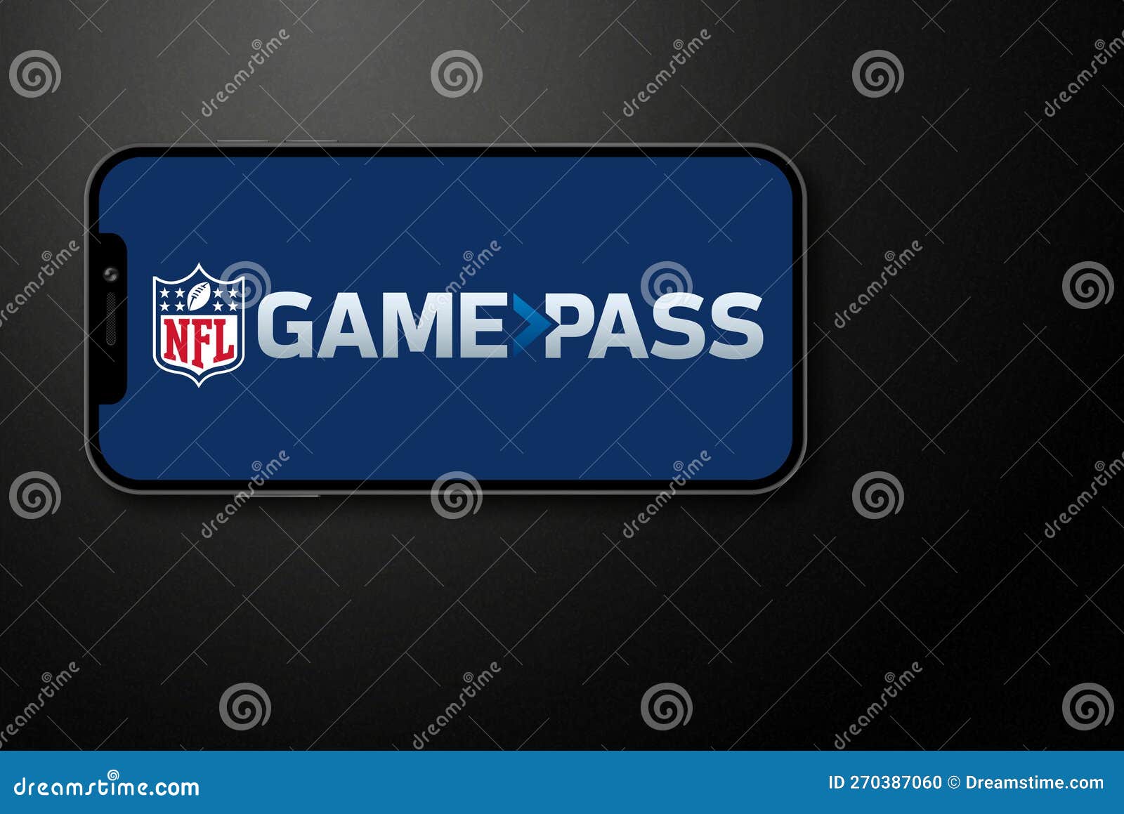 NFL Games Pass Logo on Smartphone Screen Editorial Image