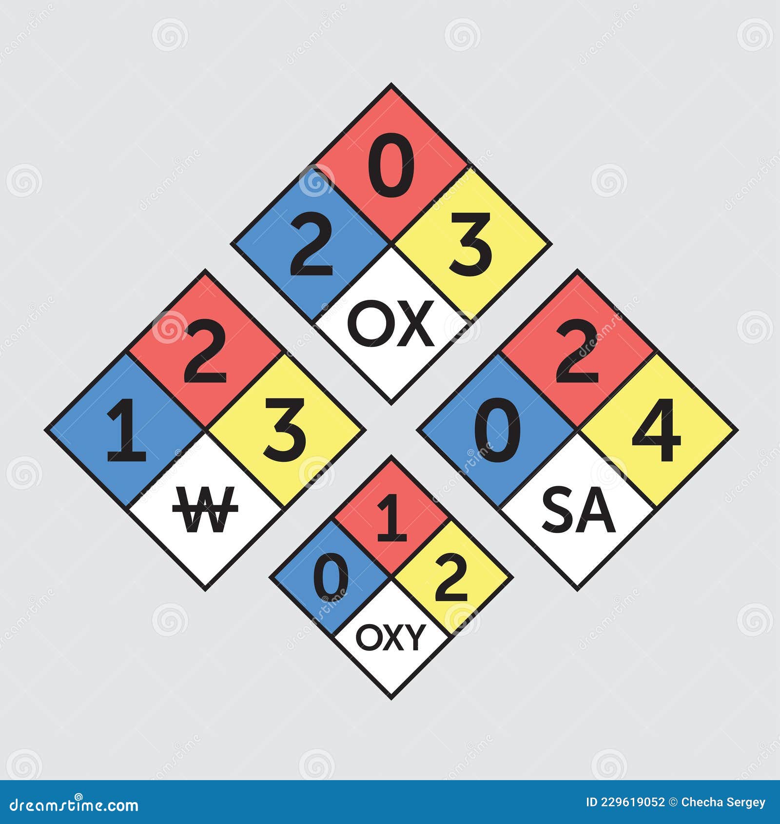 NFPA 704. Fire diamond. stock vector. Illustration of flammable 229619052