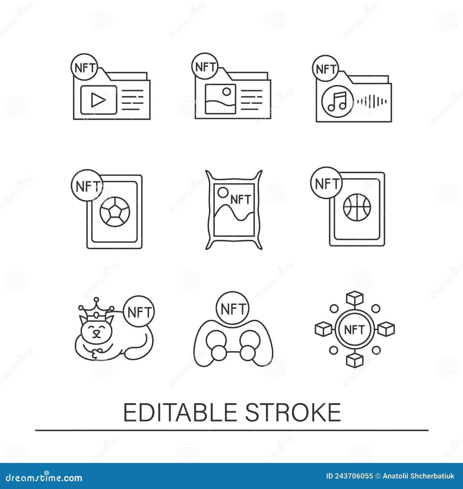 NFR line icons set stock vector. Illustration of technology 243706055