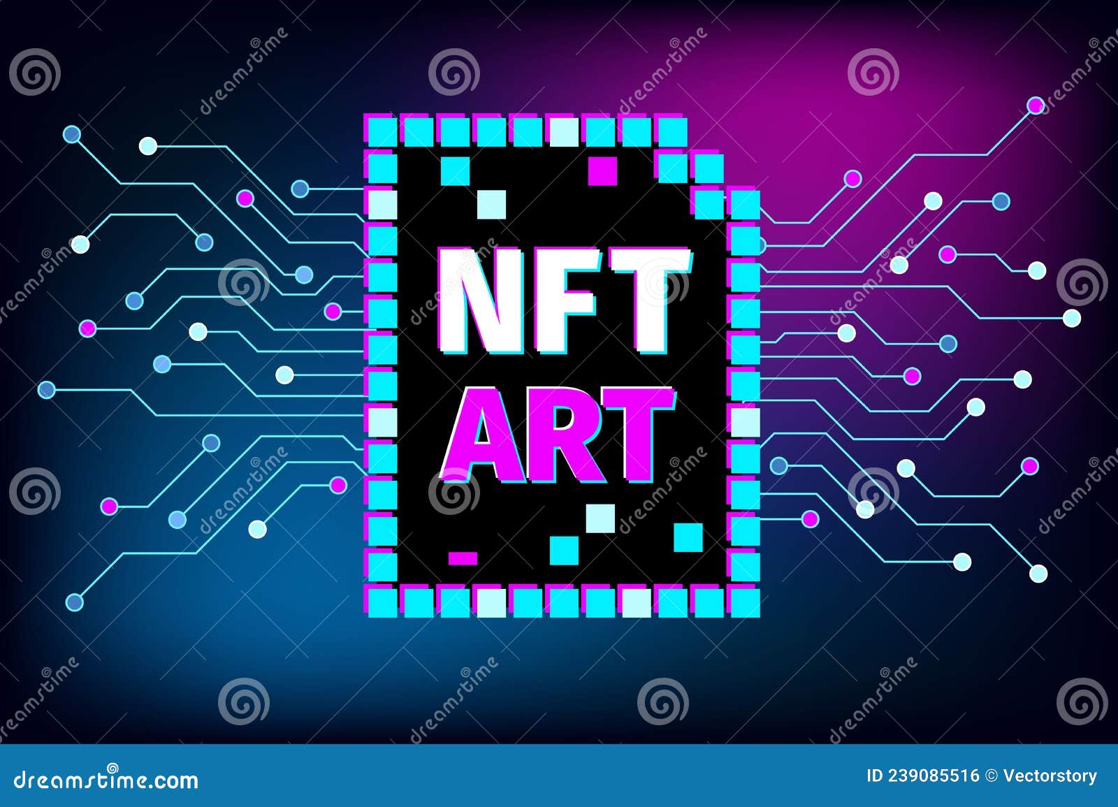 NFT ART Nonfungible Token Concept. Pay for Unique