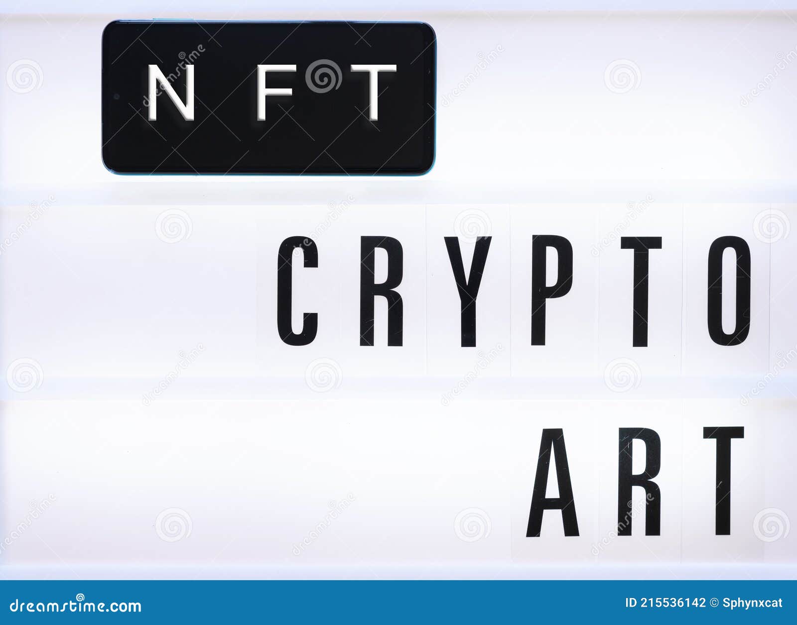 NFT Crypto Art Inscriptions on Mobile Screen and White Background.  Close-up, Top View, Copy Space Stock Photo - Image of cryptocurrency,  exchange: 215536142