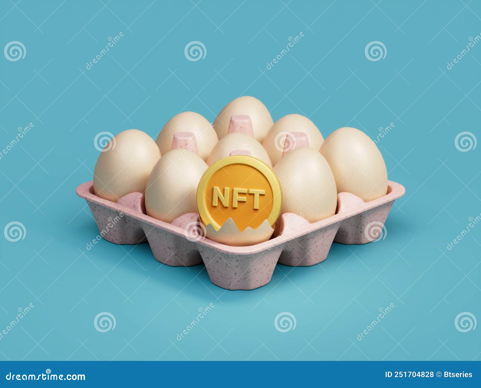 NFT Crypto Broken Open Crack Egg Tray Box 3D Illustration Stock  Illustration - Illustration of stylized, isolated: 251704828