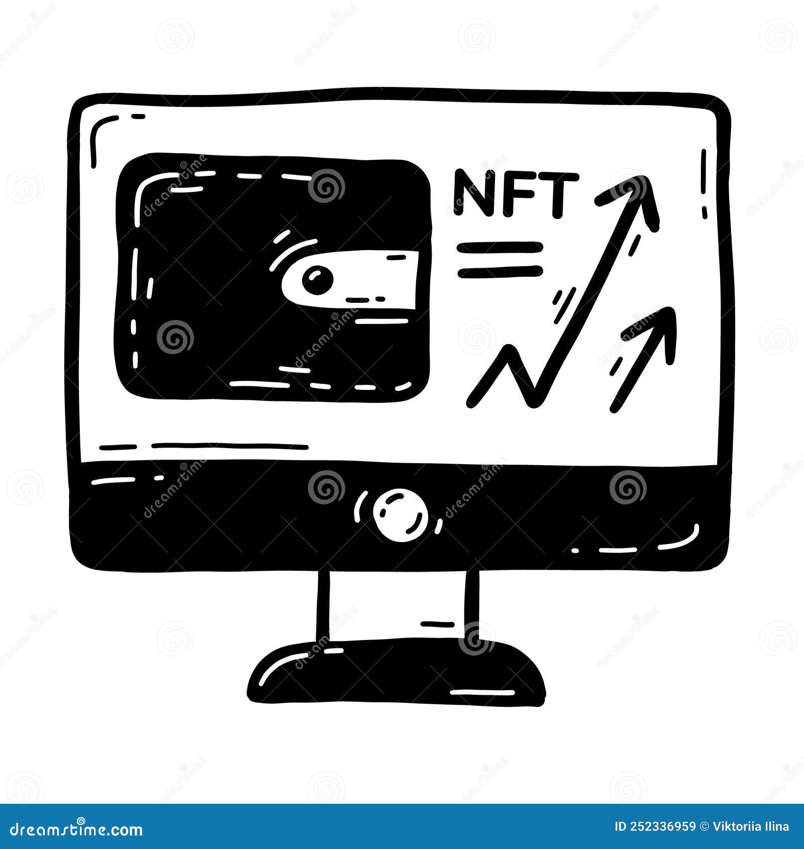 NFT Wallet and Cryptocurrency Growth, Monitor and Computer Screen Icon  Stock Illustration - Illustration of vector, growth: 252336959