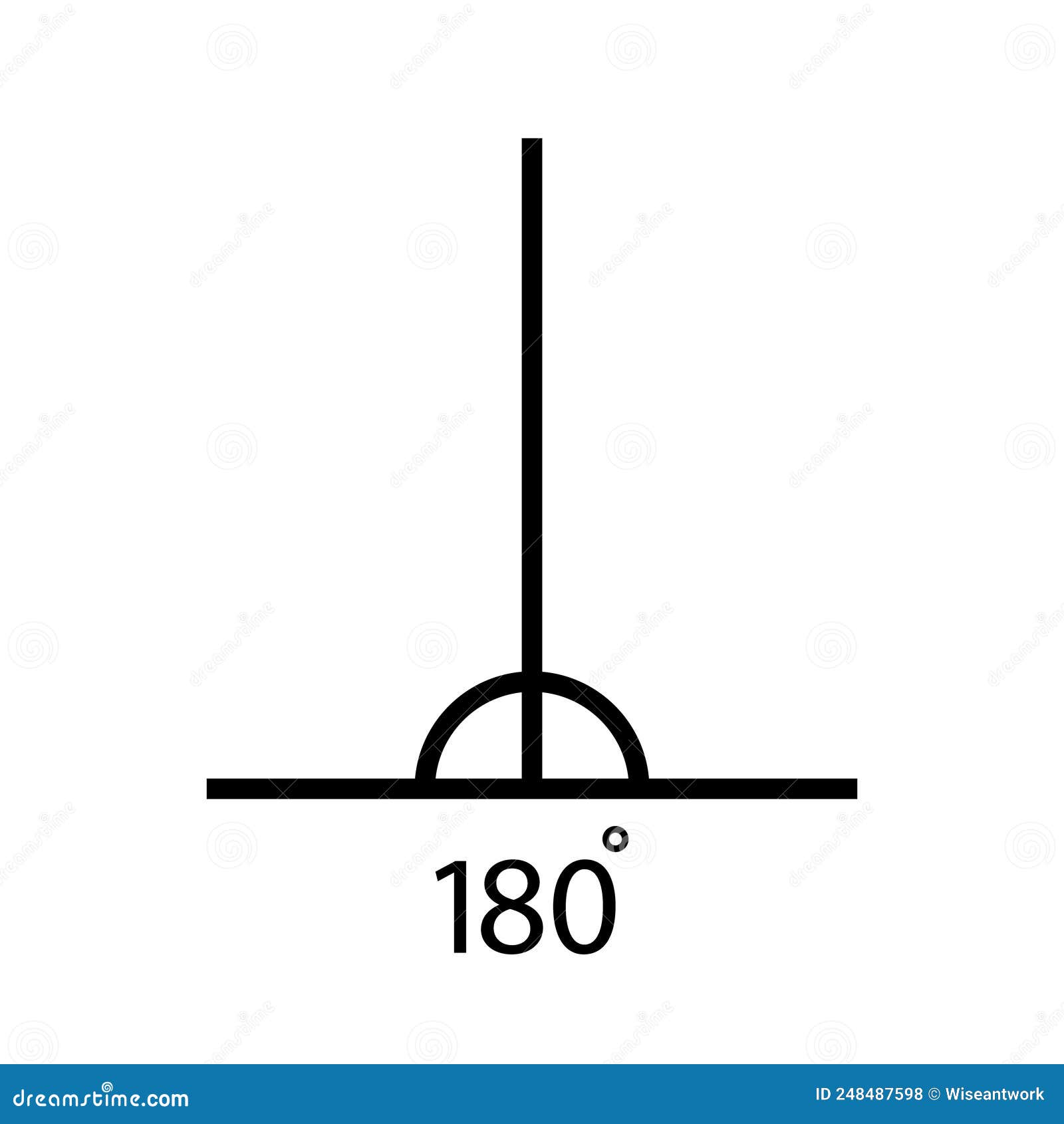 Ângulo de ilustração vetorial de 180, 45,30,90 graus. o símbolo da
