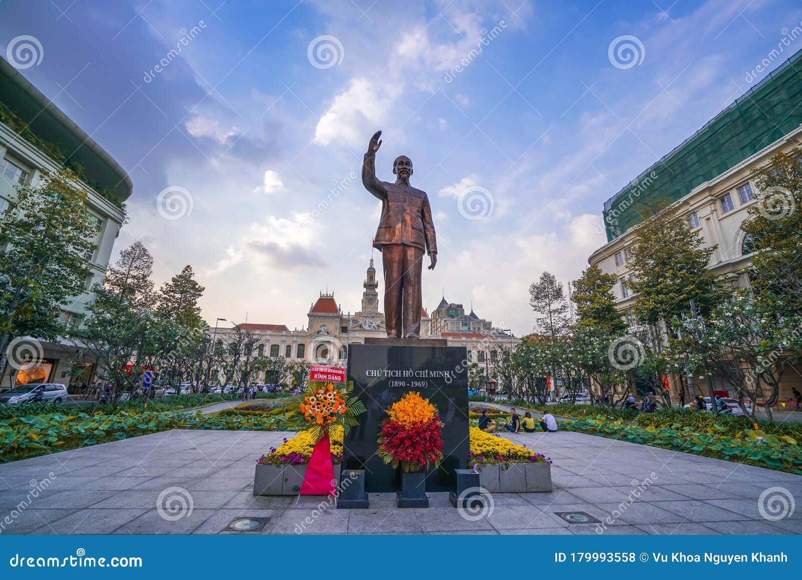 Nguyen Hue Street with Chi Minh Statue Have Been Renovated, Located in 1, Point of City Life, a Pedestrian Mall, Editorial Stock Photo - Image of cloudy,