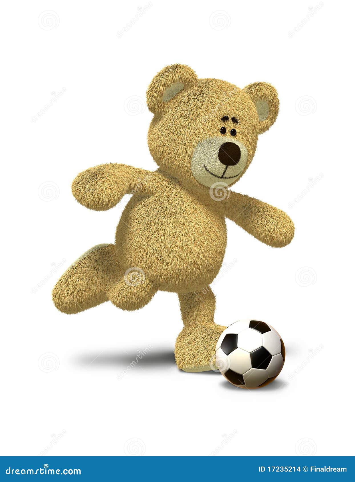 Nhi Bear Kicks A Soccer Ball Stock Images - Image: 17235214