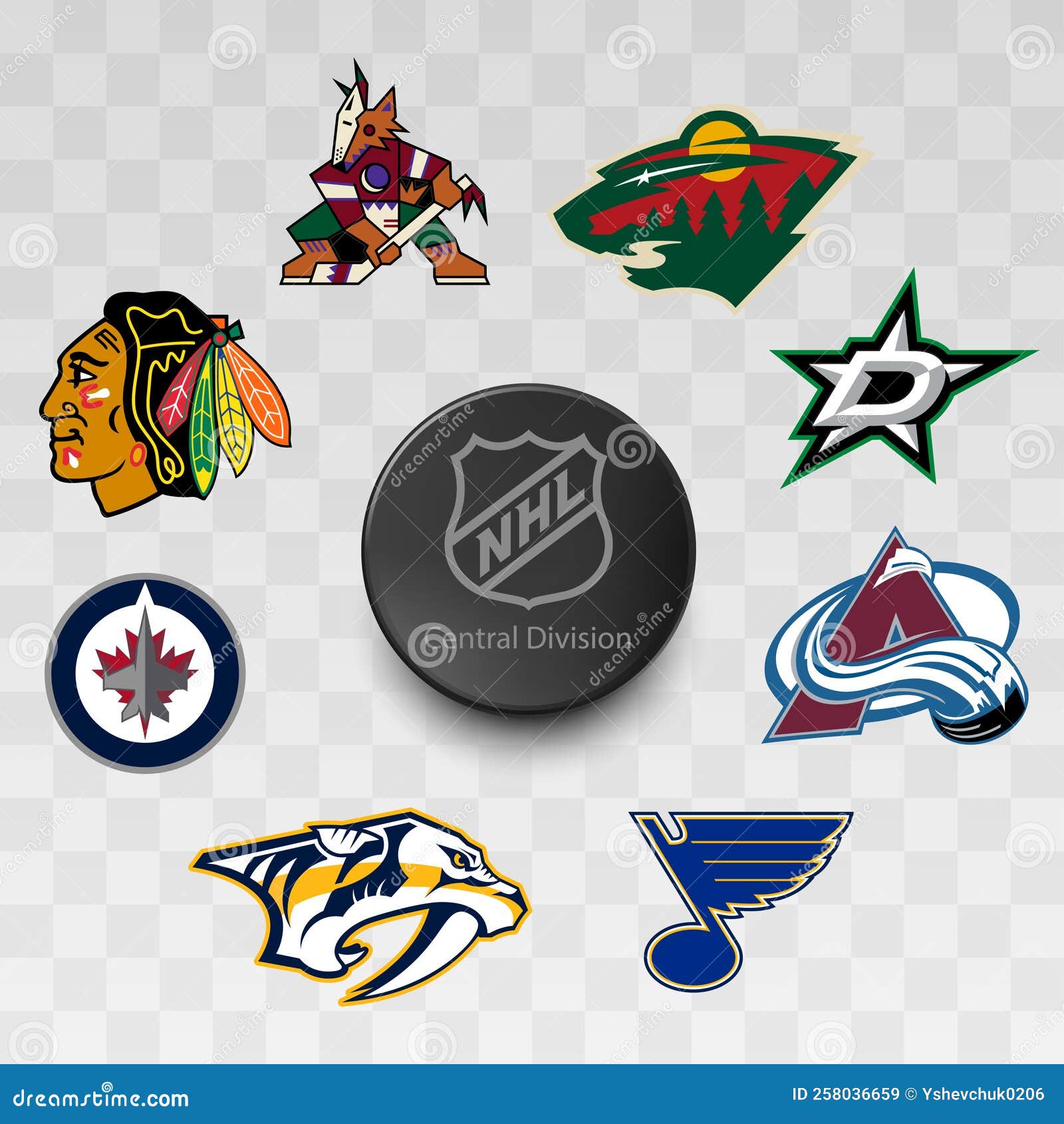 Logo of All National Hockey League Teams. Nhl Team Editorial Stock