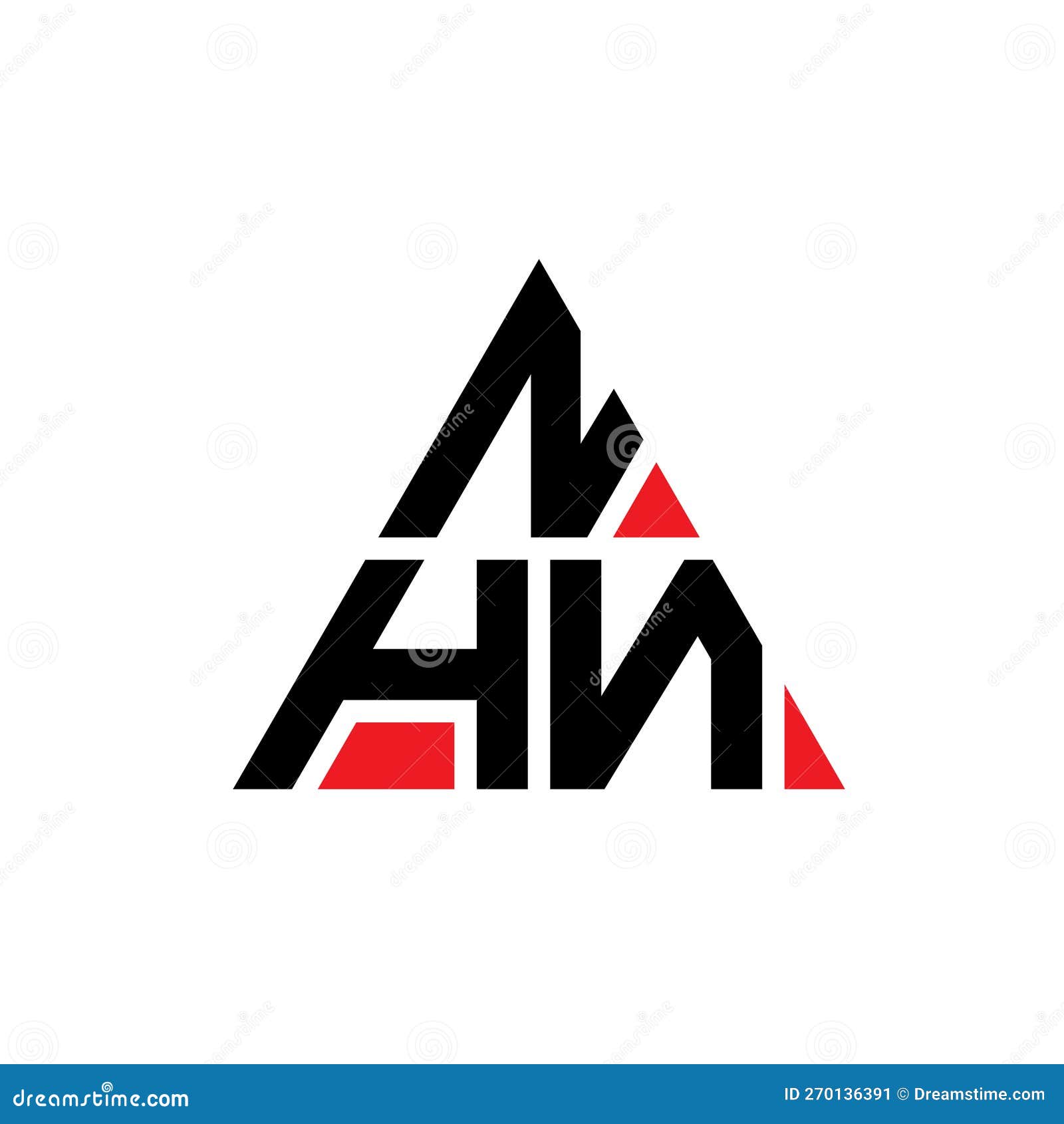 nhn triangle letter logo  with triangle . nhn triangle logo  monogram. nhn triangle  logo template with red