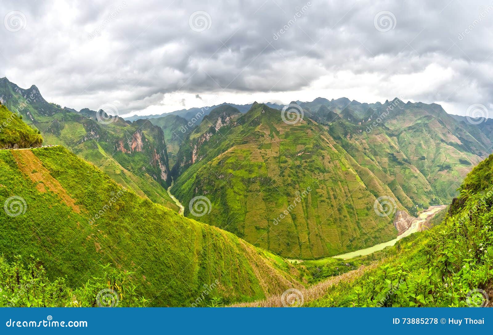 nho que river valley on rocky plateau