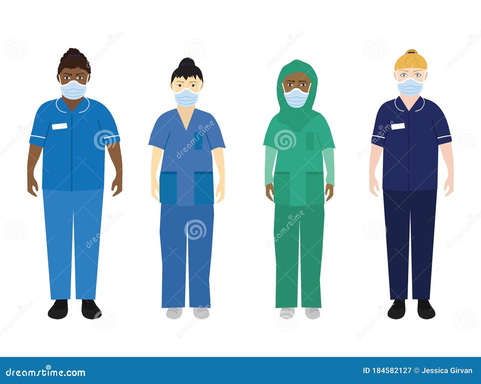 nhs hospital staff wearing face masks