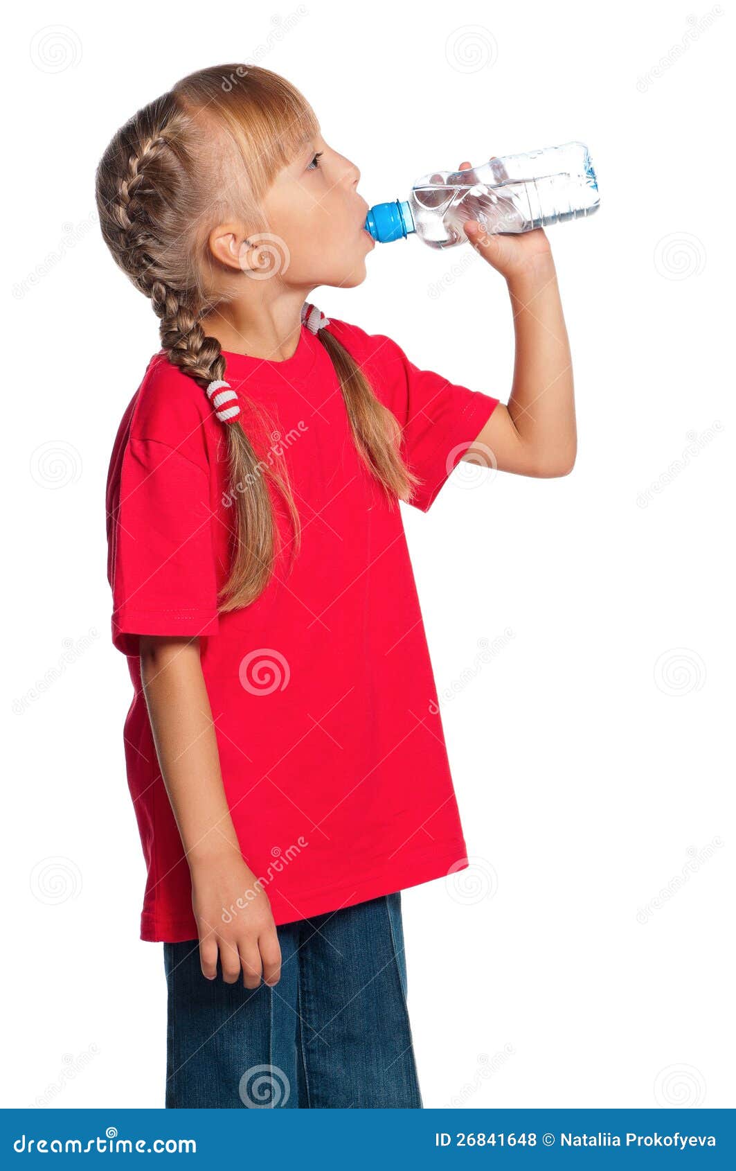 Niña Con La Botella De Agua Foto de archivo - Imagen de bebida