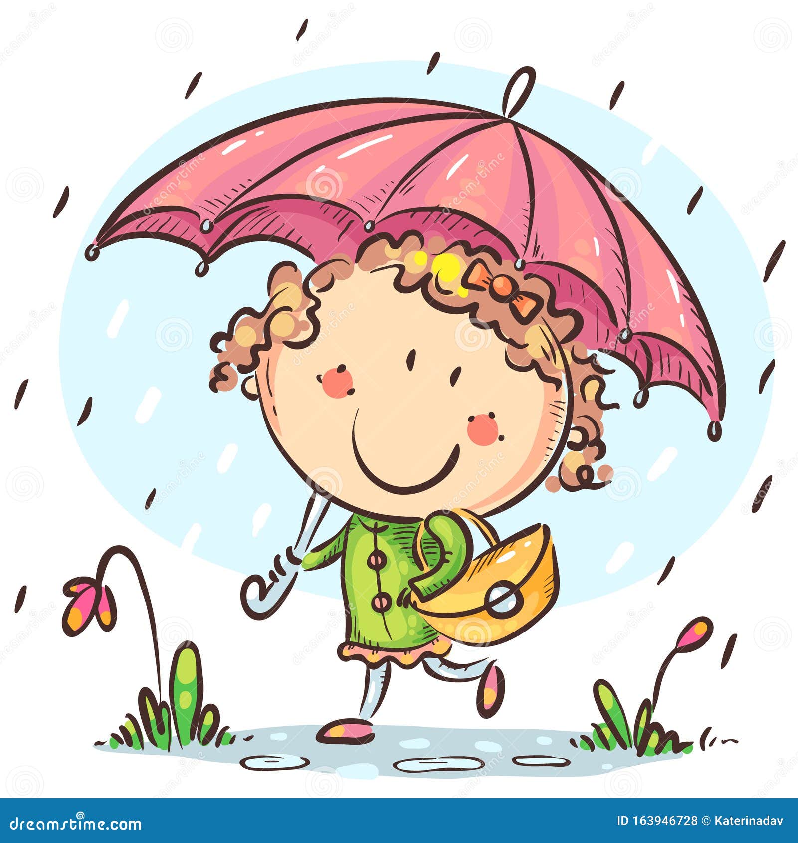 Niña Con Paraguas Camina Bajo La Lluvia Ilustración del Vector - Ilustración de impermeable, tenencia: 163946728 Niña Con Paraguas Camina Bajo La Lluvia Ilustración del Vector - Ilustración de impermeable, tenencia: 163946728