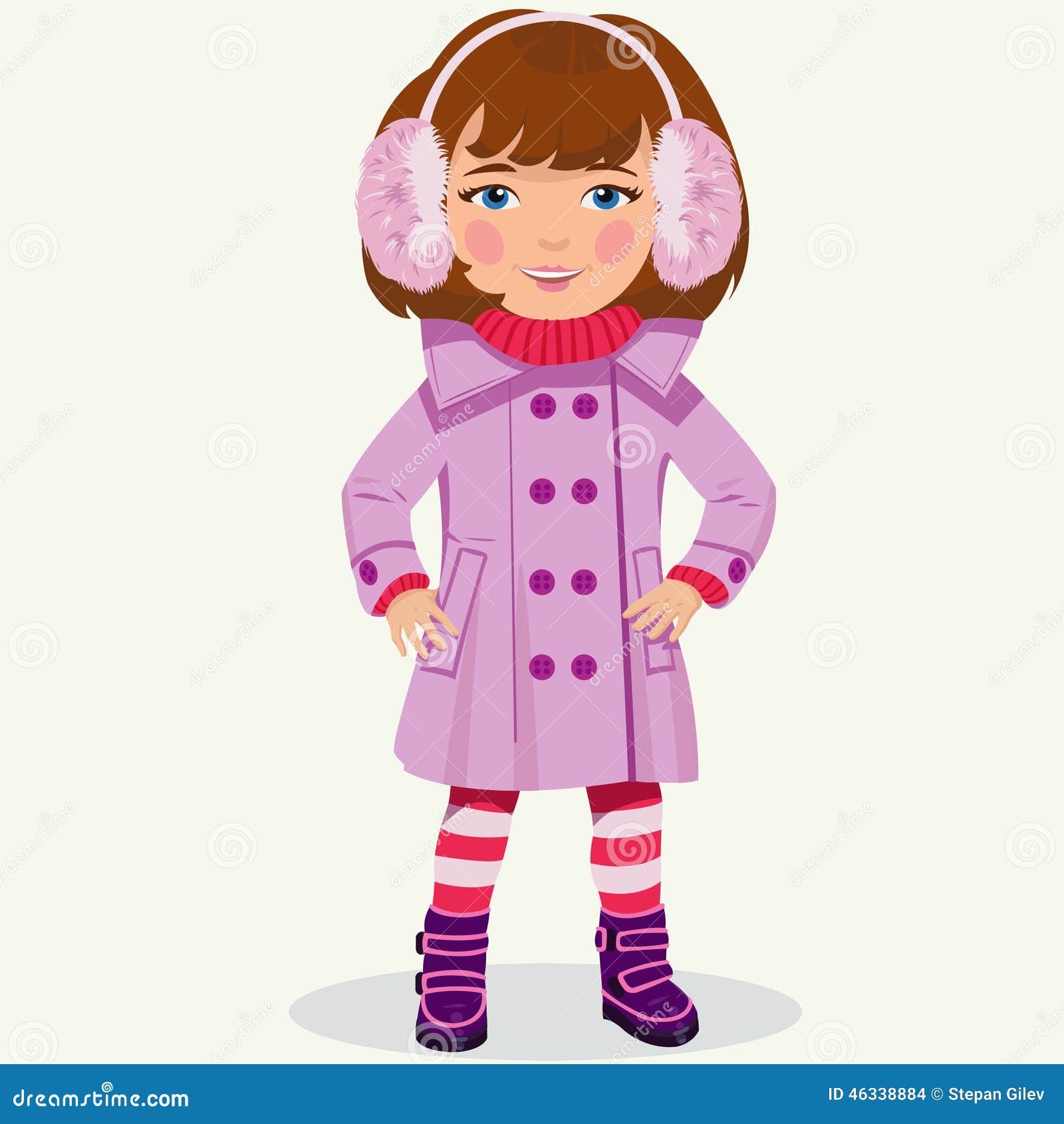 Niña en ropa del invierno ilustración del vector. Ilustración de piel -  46338884