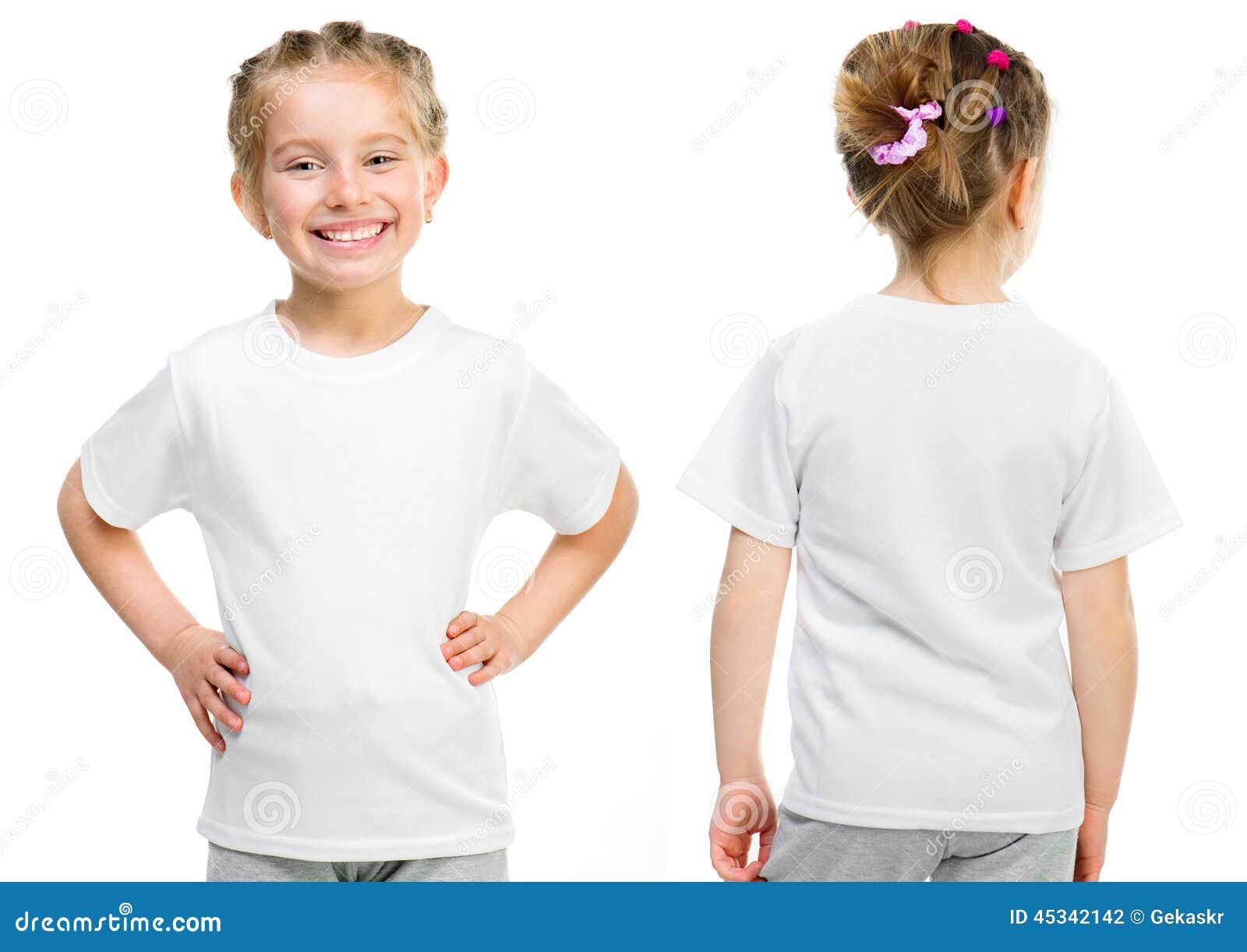 Niña En Una Camiseta Blanca Foto de archivo - Imagen de aislado, felicidad:  45342142