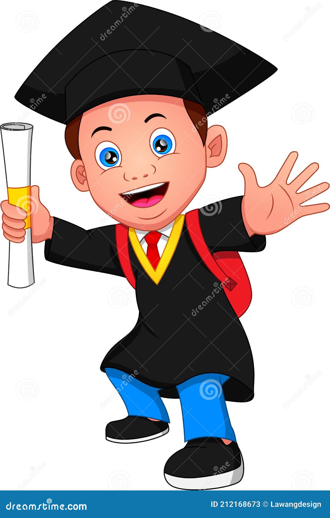 Niño De Dibujos Animados En Traje De Graduación Ilustración del Vector -  Ilustración de traje, escuela: 212168673