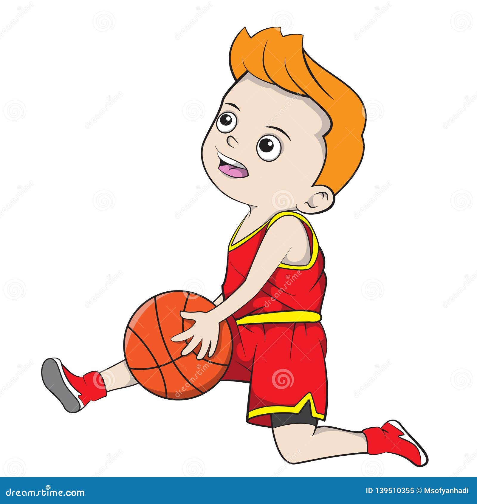 Niño De La Historieta Que Juega a Baloncesto Ilustración del Vector -  Ilustración de colores, cabrito: 139510355