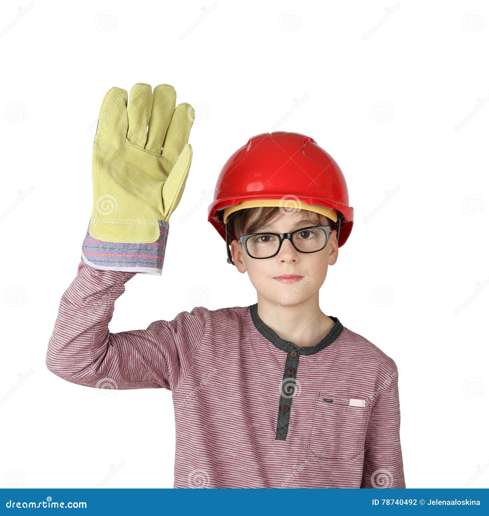 Pequeño En Guantes Protectores Del Y Del Foto de archivo - Imagen de ingeniero, contratista: 78740492