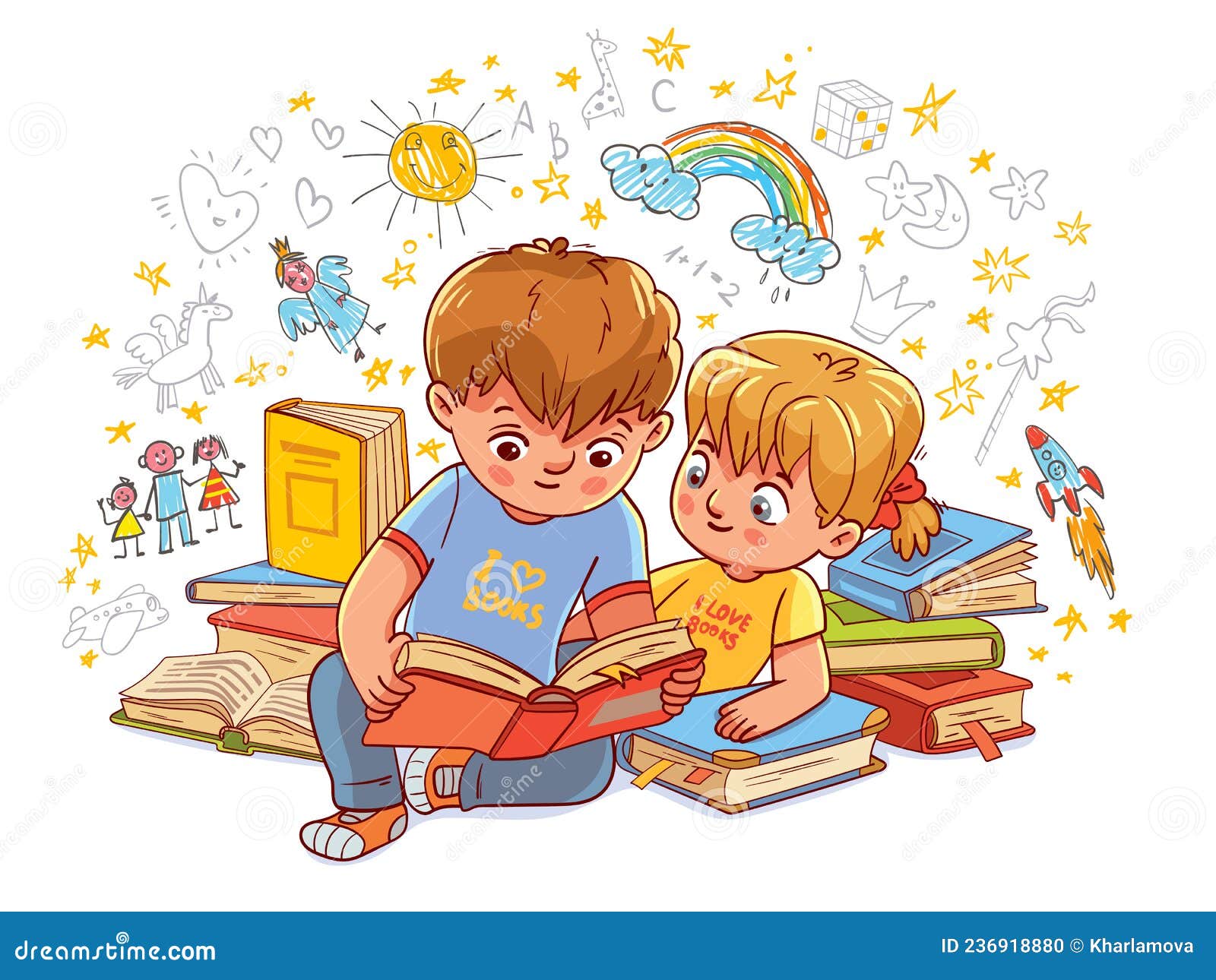 Niño Y Niña Leyendo Los Cuentos De Hadas Juntos Ilustración del Vector - Ilustración de creativo, abierto: 236918880 Niño Y Niña Leyendo Los Cuentos De Hadas Juntos Ilustración del Vector - Ilustración de creativo, abierto: 236918880