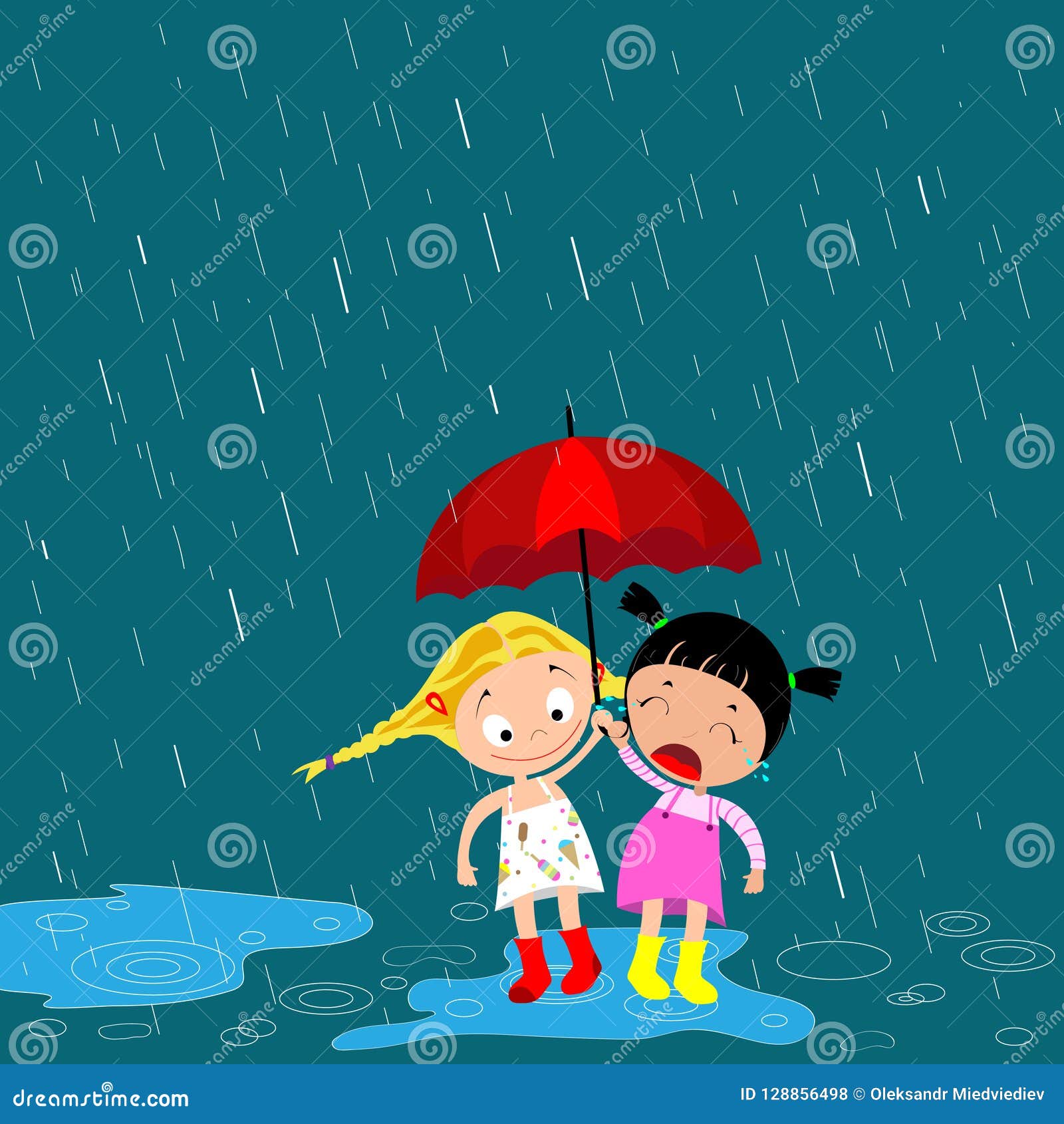 diseño abstracto Jeansame Paraguas de lluvia automático para niños y niñas