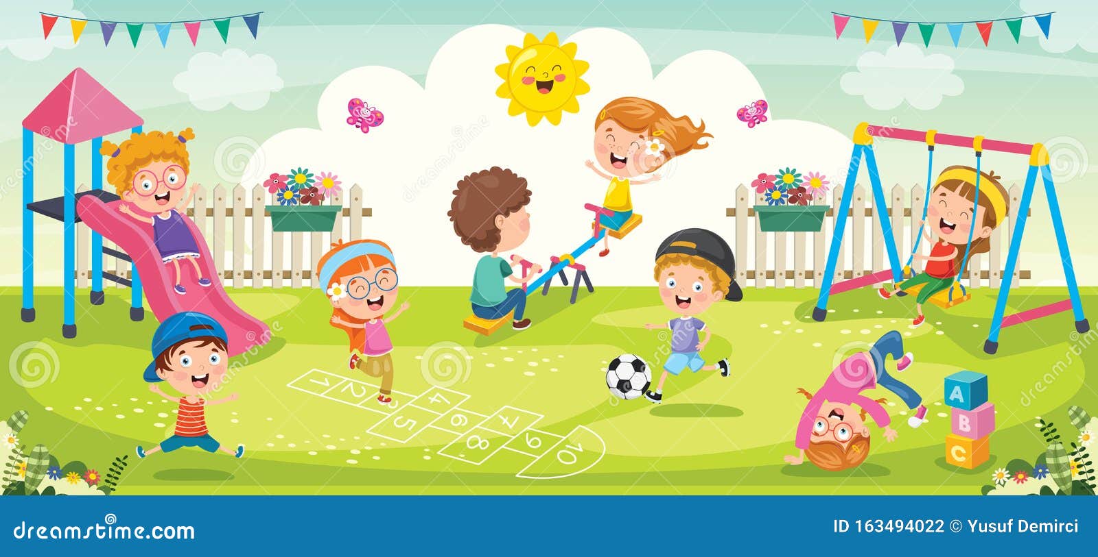 Niños Jugando En El Parque ilustración del vector. Ilustración de joven - 163494022 Niños Jugando En El Parque ilustración del vector. Ilustración de joven - 163494022