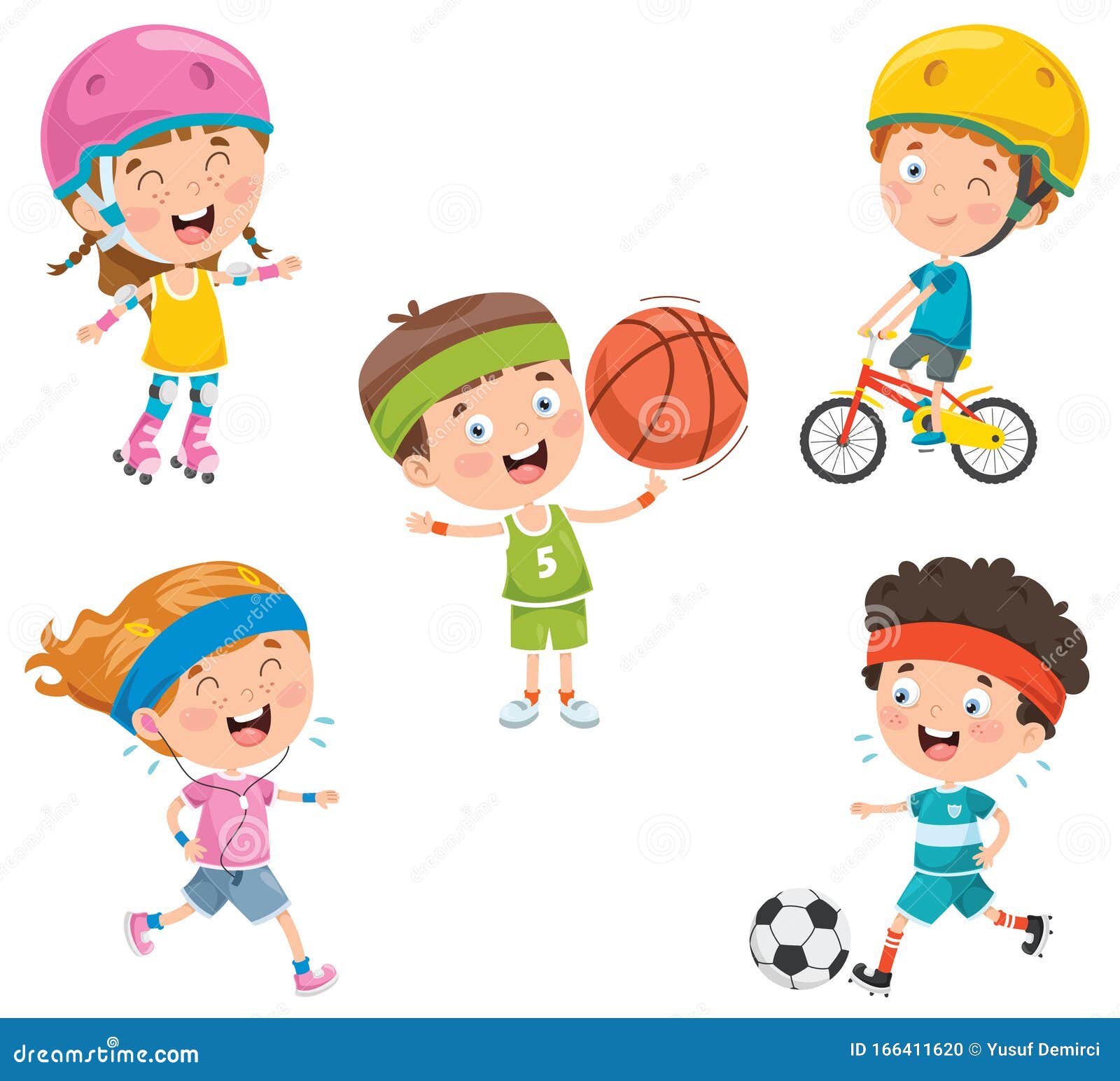 Niños Pequeños Felices Haciendo Deporte Ilustración del Vector -  Ilustración de deporte, feliz: 166411620