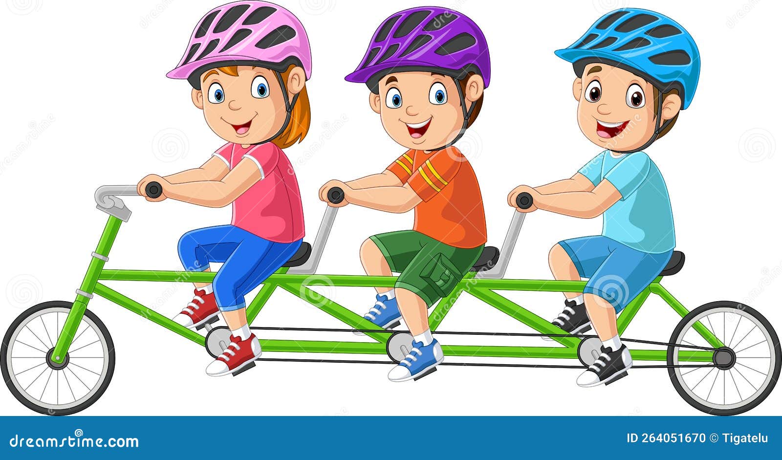 Niños Pequeños Felices Montando Bicicleta Tándem Ilustración del Vector -  Ilustración de lindo, sano: 264051670