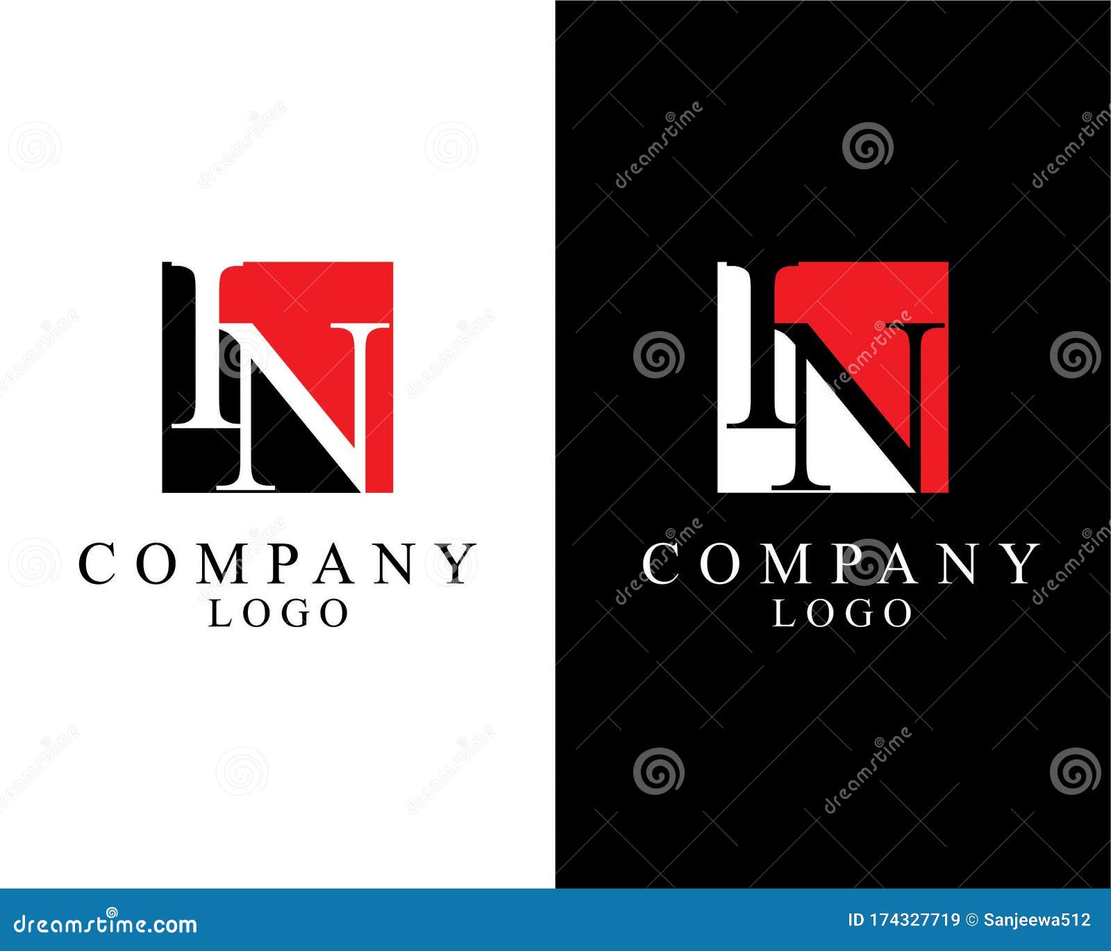 in, ni letters logo  template 