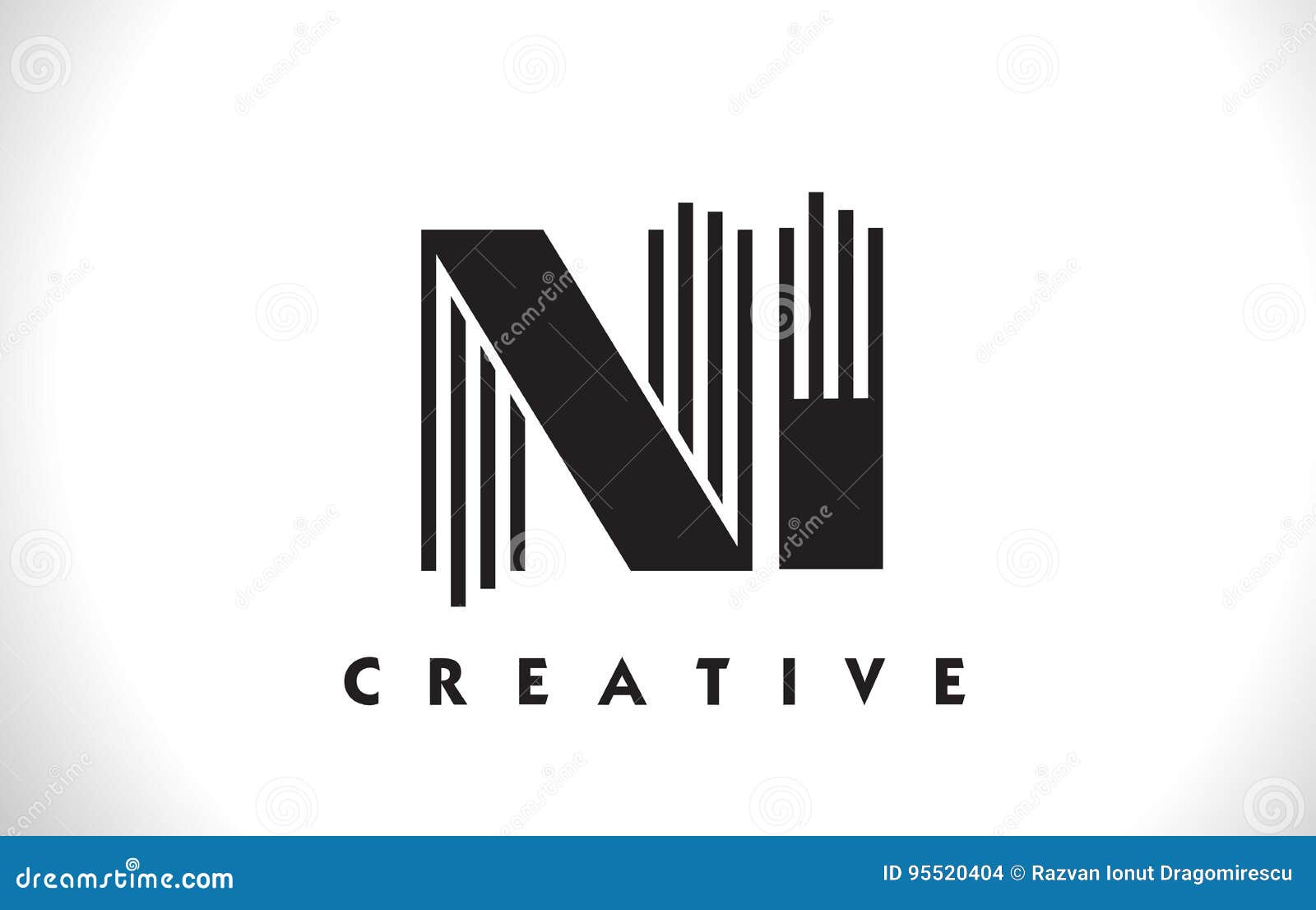 ni logo letter with black lines . line letter  illus