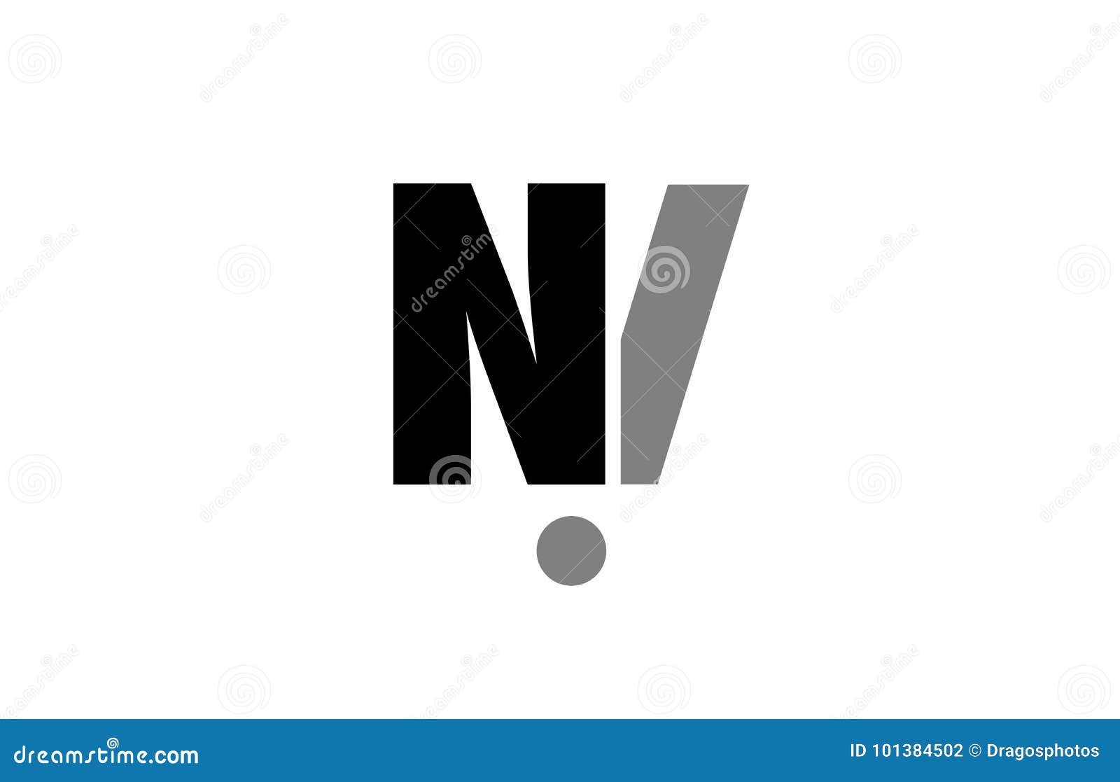 ni n i black white grey alphabet letter logo icon combination