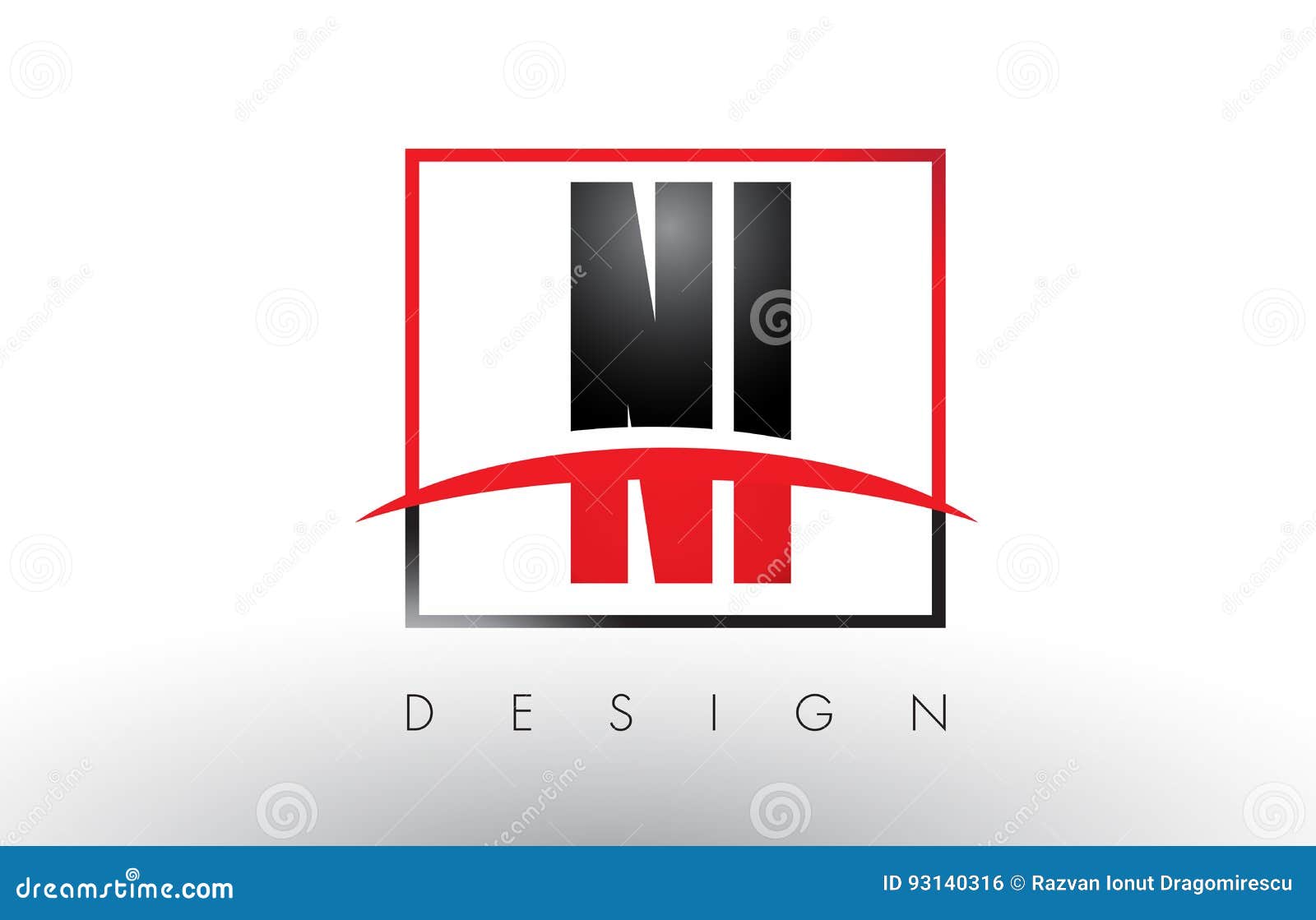 ni n i logo letters with red and black colors and swoosh.