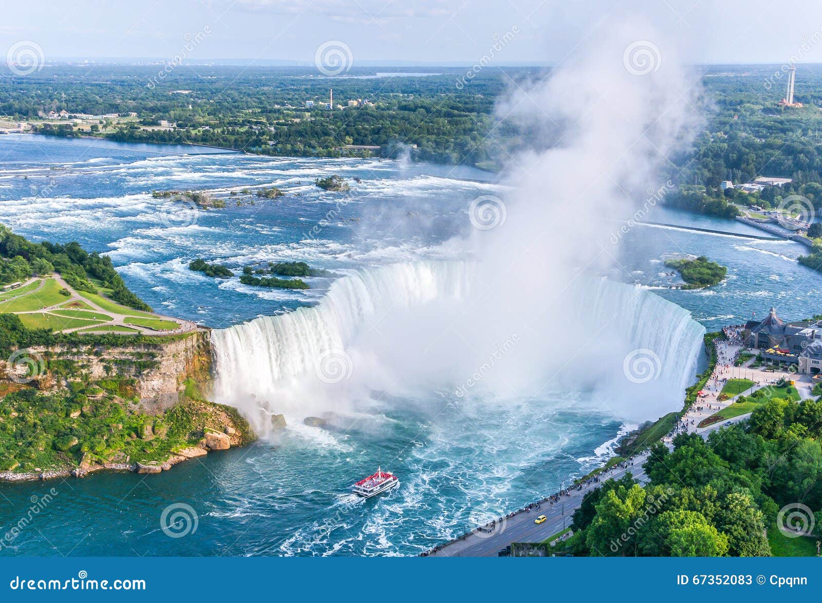 niagara falls aerial view, canadian falls