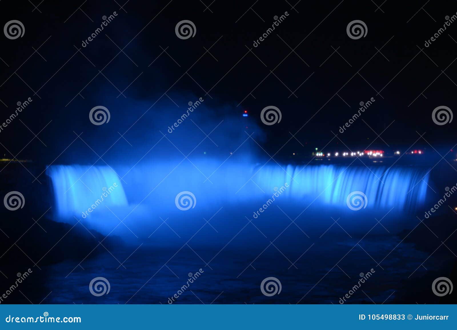 Niagara Falls at Night Horseshoe Falls Stock Image Image of